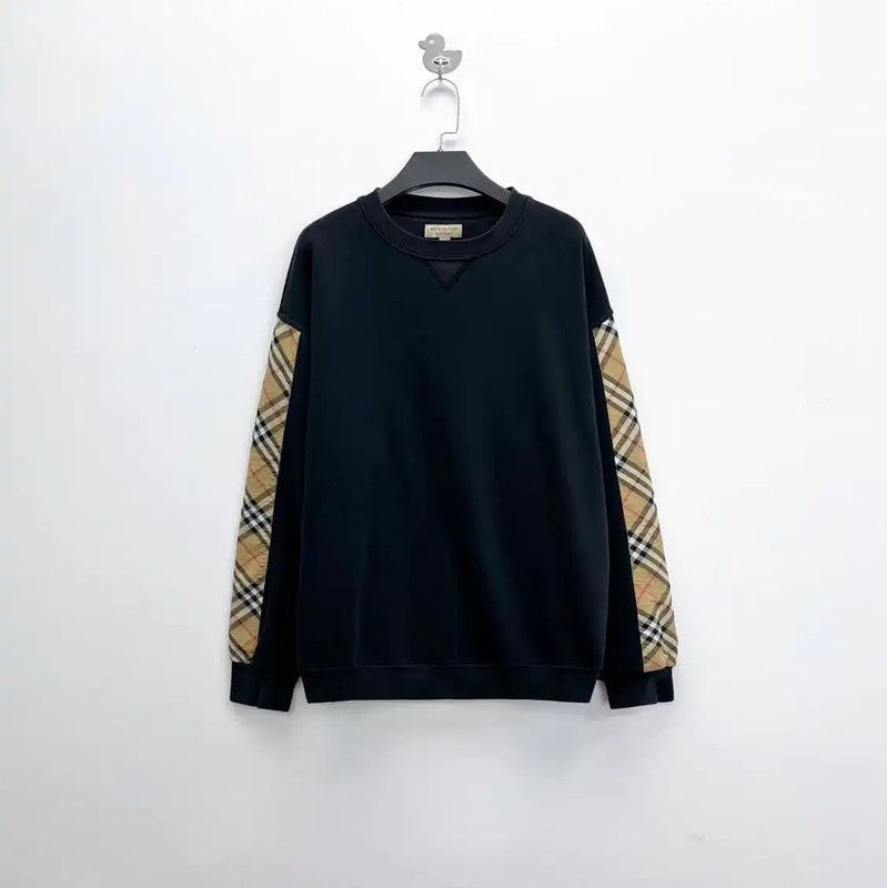 Burberry Burberry Black Cotton Check Sweatshirt for Men Size US M / EU 48-50 / 2 - 1 Thumbnail