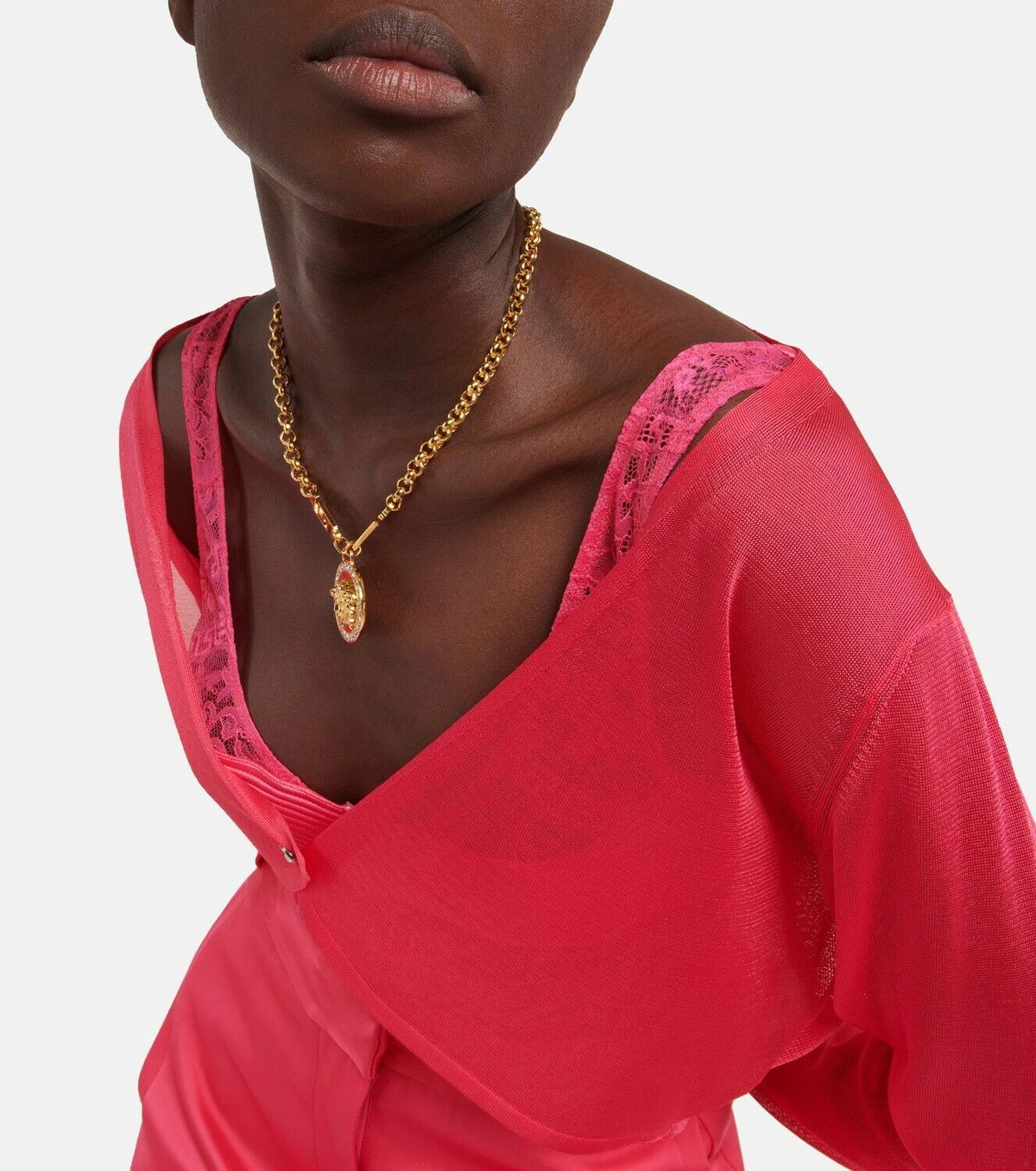 Versace o1y0226 Cardigan in Coral Size XS / US 0-2 / IT 36-38 - 3 Thumbnail