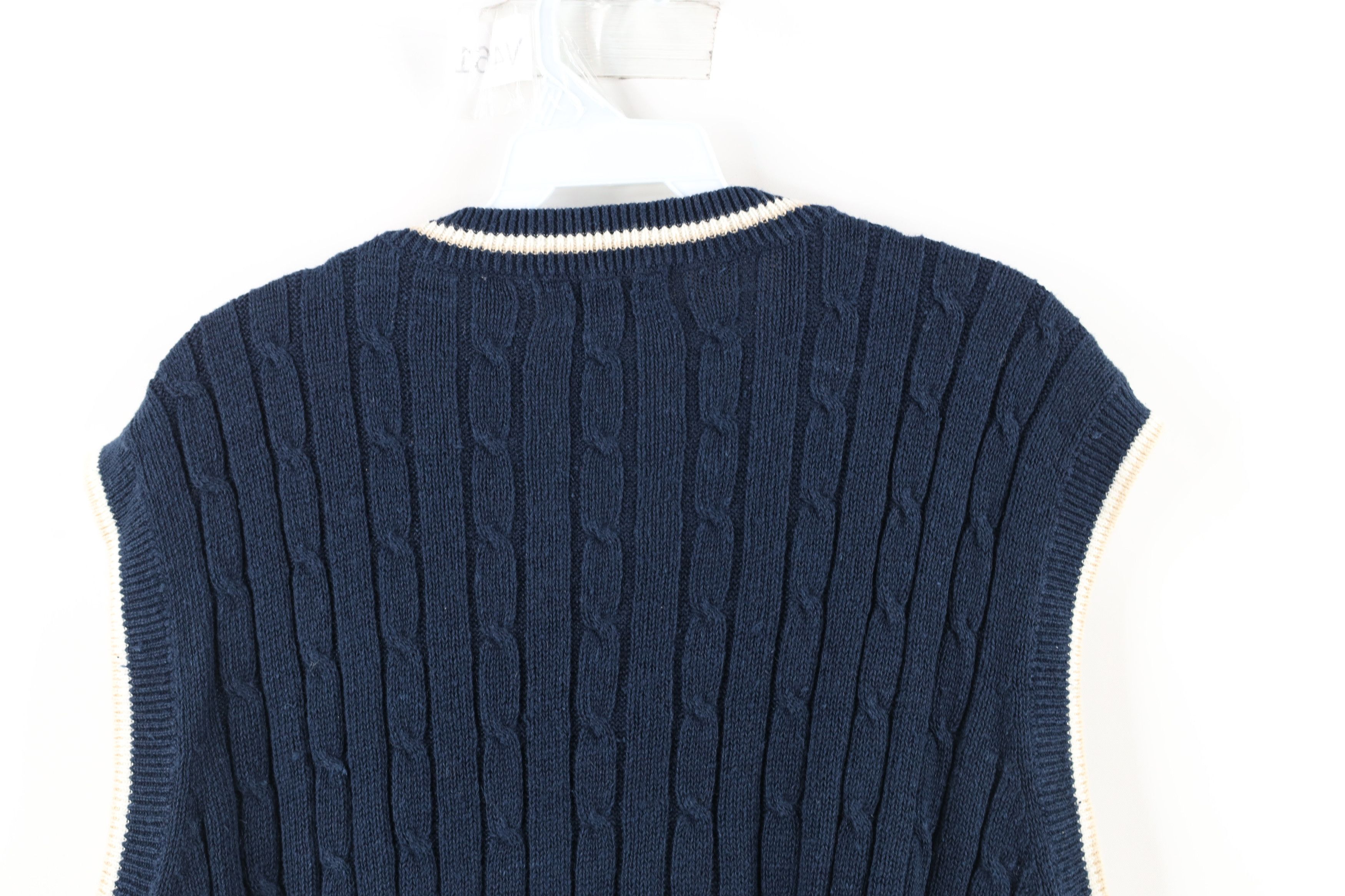 Vintage Vintage 90s Streetwear Blank Ribbed Cable Knit Sweater Vest Size US L / EU 52-54 / 3 - 8 Thumbnail