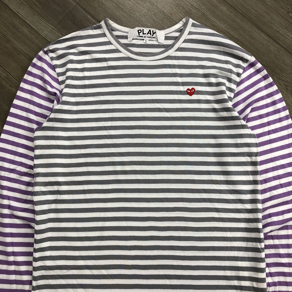 Comme des Garcons PLAY 🇯🇵Vintage Comme des Garçons Play Heart CDG Striped Longsleeve Size US L / EU 52-54 / 3 - 2 Thumbnail