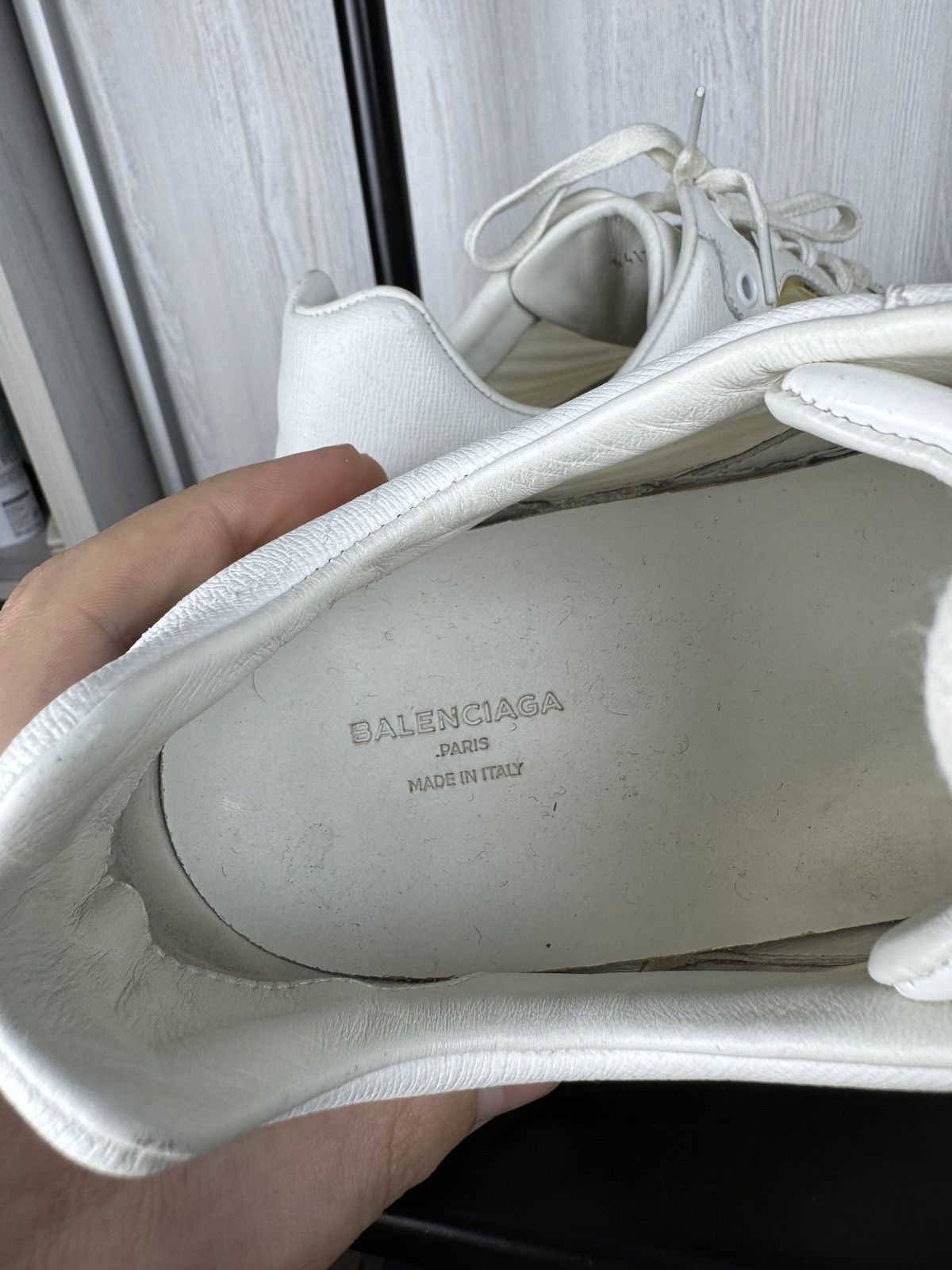 Balenciaga MENS BALENCIAGA WHITE LEATHER LACE-UP SNEAKERS EU 42 341772 Size US 9 / EU 42 - 17 Thumbnail