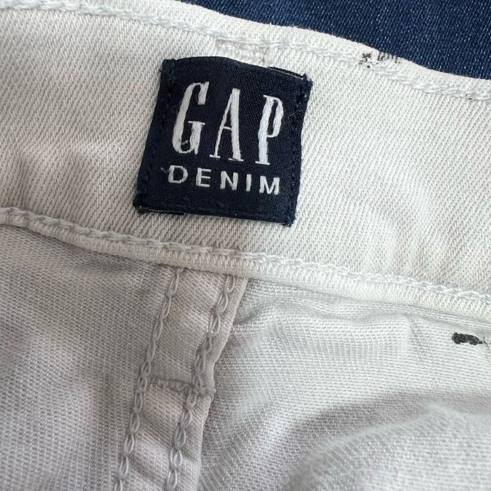 Gap Men’s Gap White Denim Jeans abstract paint splatter 31x26 Size US 31 - 6 Thumbnail