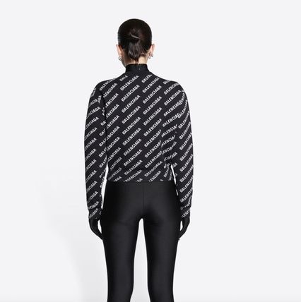 Balenciaga o1s1wg110225 Mini Allover Logo Sweater in Black Size US L / EU 52-54 / 3 - 4 Thumbnail