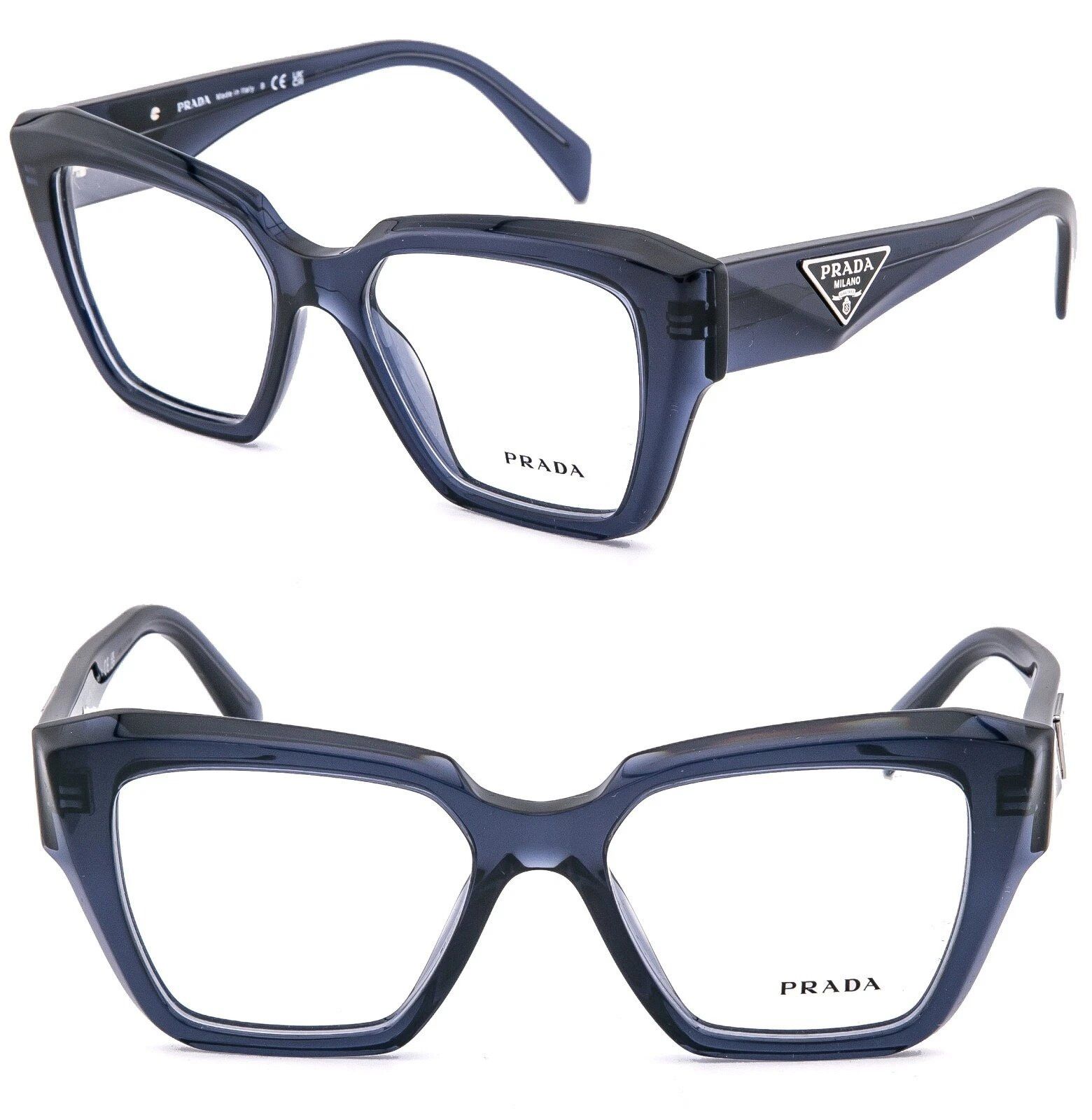 Prada PRADA SYMBOLE PR09ZV Crystal Blue Triangle Eyeglass 09ZV 09Z Size ONE SIZE - 1 Thumbnail
