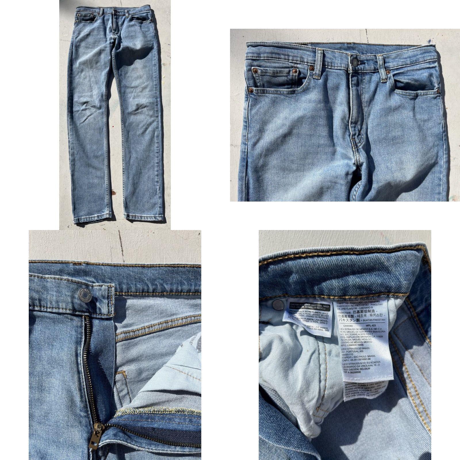 Levi's Levi's 512 Jeans Slim Taper 32x34 Blue Denim Regular Mens Size US 32 / EU 48 - 8 Thumbnail