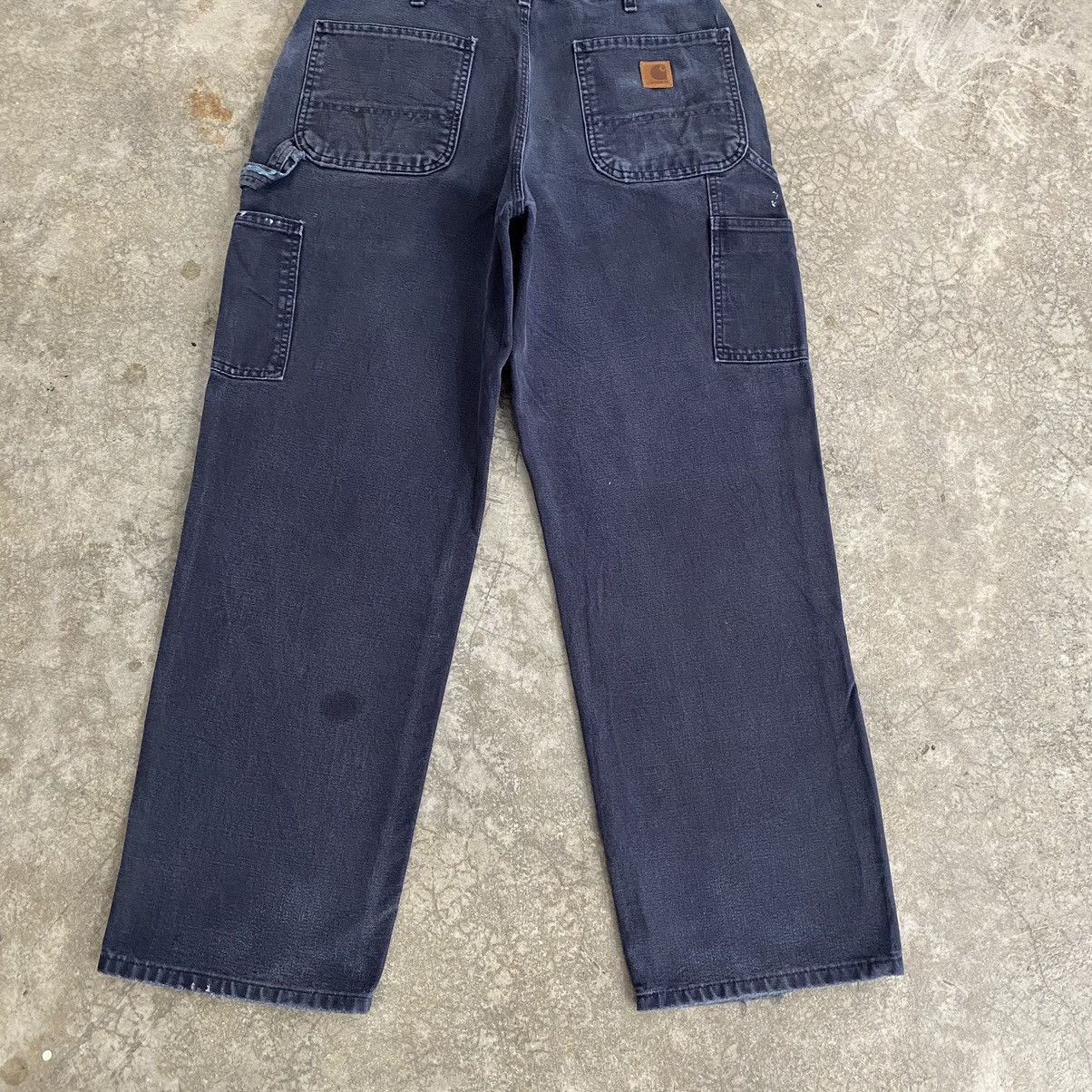 Carhartt VTG Carhartt Faded Midnight Blue Ripped Carpenter Pants Size US 33 - 18 Thumbnail