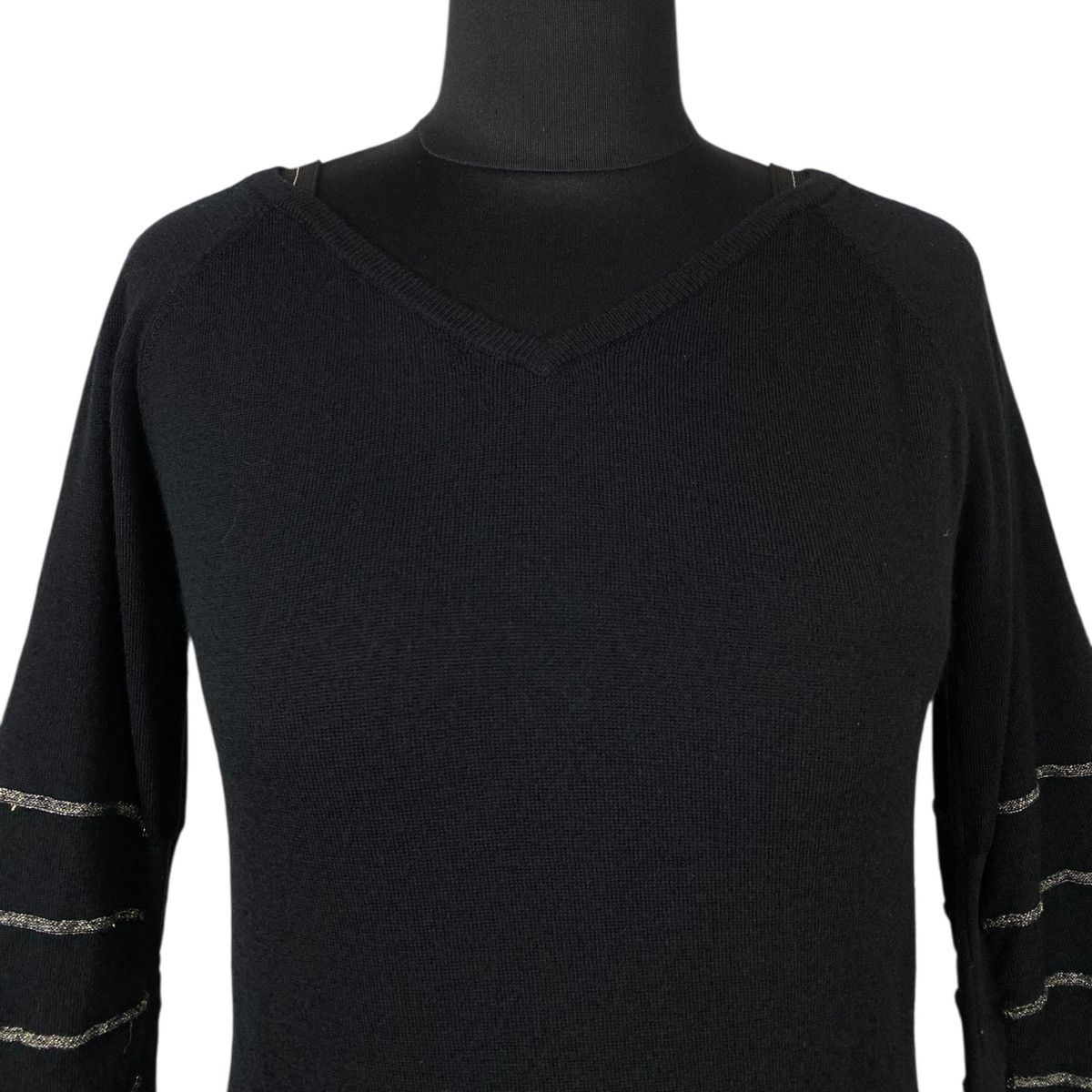 Marithe + Francois Girbaud M+FG Long Sleeve With Gold Stripes Wool Stretch Dress Size M / US 6-8 / IT 42-44 - 2 Thumbnail