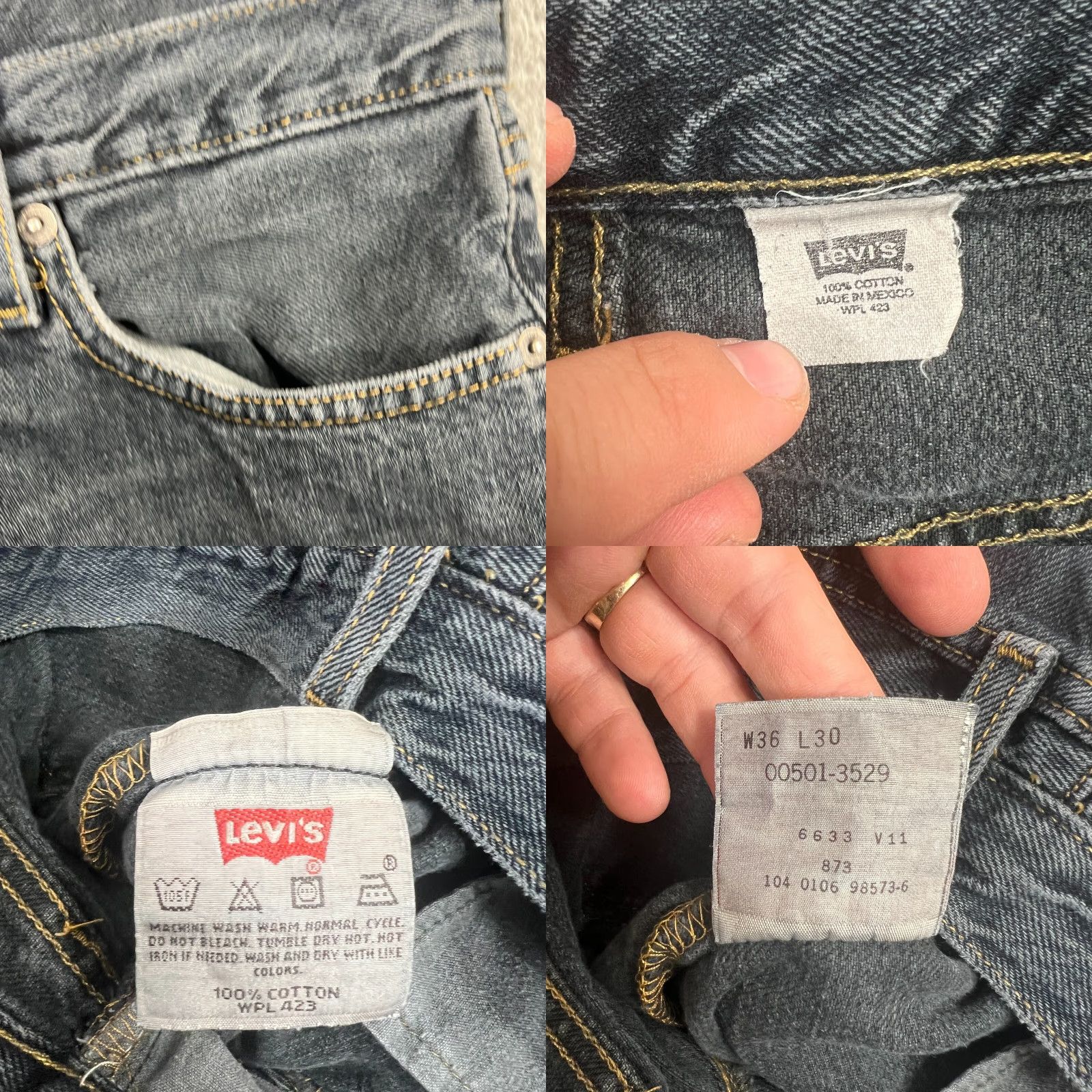 Levi's LEVI'S 501 Jeans Mens 36x30 Blue Dark Wash Straight Leg Regular Fit Denim Size US 36 / EU 52 - 8 Thumbnail