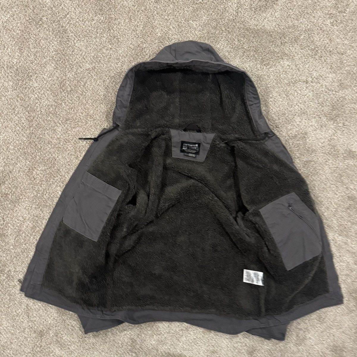 Carhartt Vintage Faded Dark Grey Carhartt Sherpa Hoodie Zip Up Jacket Size US S / EU 44-46 / 1 - 2 Thumbnail