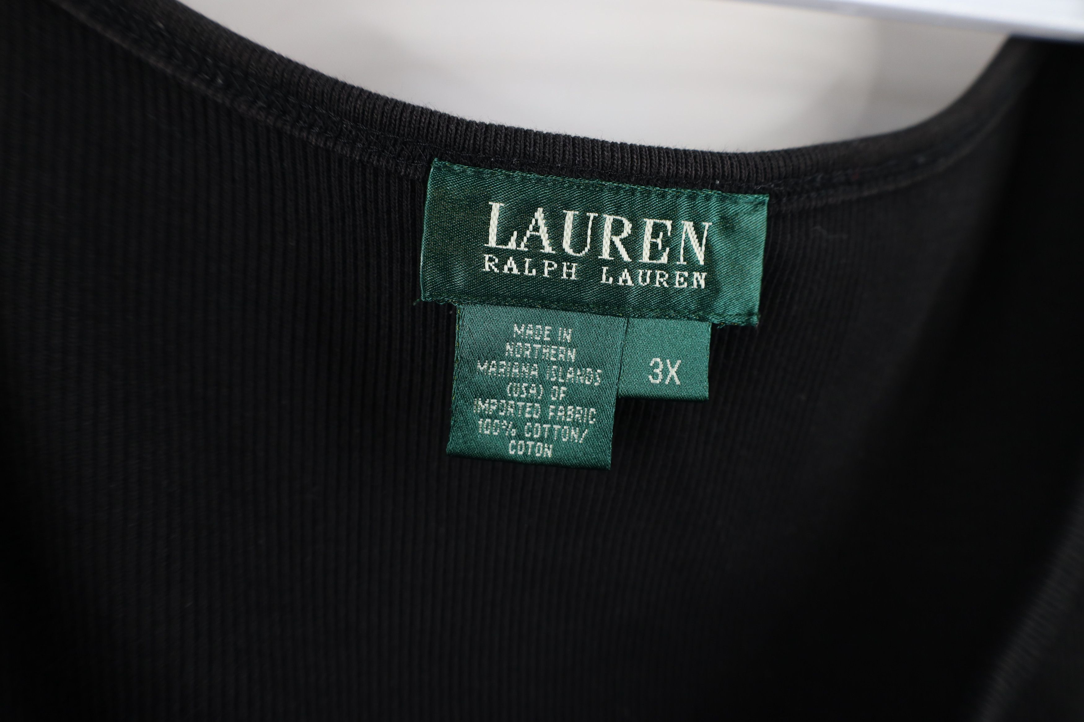 Ralph Lauren × Vintage Vintage 90s Ralph Lauren Knit Tank Top T-Shirt Black USA Size 3XL / US 20-22 - 6 Thumbnail
