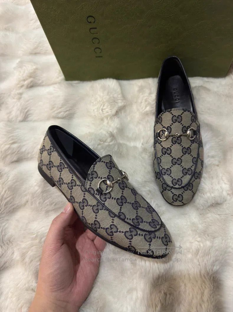 Gucci Guicci Women's Full Print Loafers Leather Shoes Size US 5.5 / IT 35.5 - 2 Thumbnail