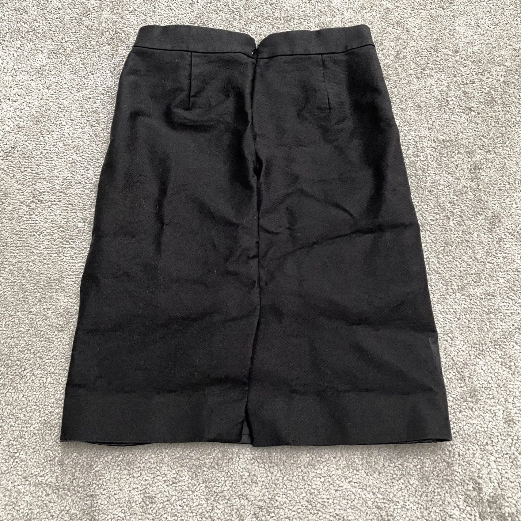 J.Crew J.CREW Skirt Women Black Knee Length Straight Pencil Lined Twill Classic 00 Size 24" / US 00 / IT 34 - 2 Thumbnail