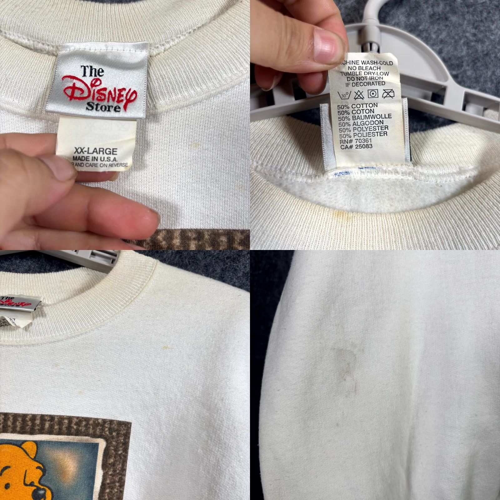 Disney Vintage Disney Store Sweatshirt Men’s 2XL White Winnie The Pooh Chicago Graphic Size US XXL / EU 58 / 5 - 8 Thumbnail