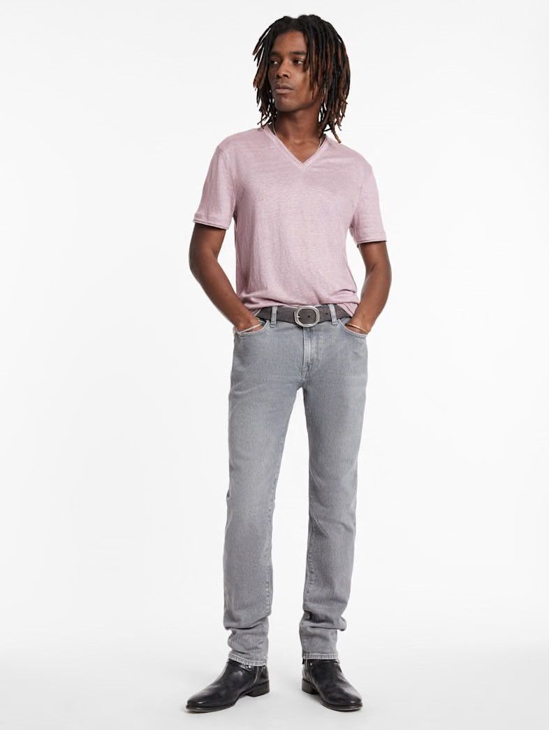 John Varvatos Wooster V-Neck linen tee. Medium Size US M / EU 48-50 / 2 - 4 Thumbnail