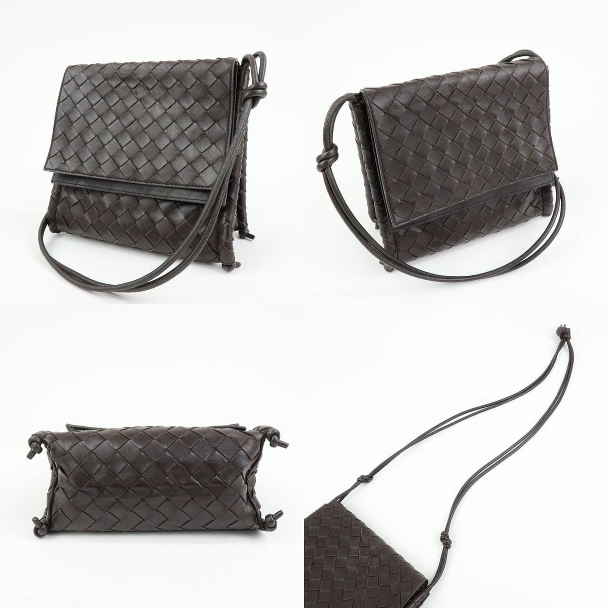 Bottega Veneta Bottega Veneta Intrecciato Lambskin Crossbody Bag Brown Size ONE SIZE - 3 Thumbnail
