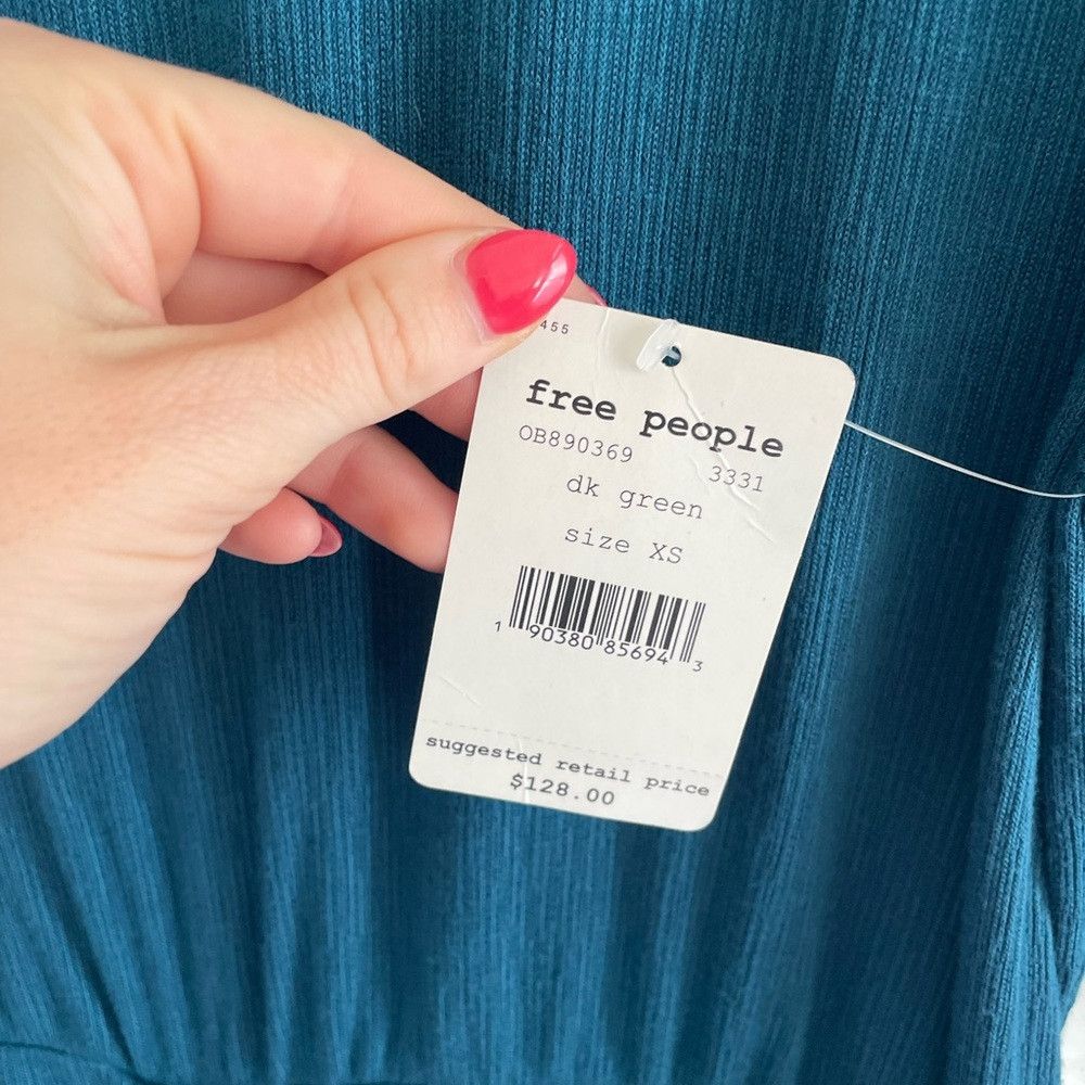 Free People NWT Free people sundown dark green cowl neck ruched hem kno Size XS / US 0-2 / IT 36-38 - 3 Thumbnail