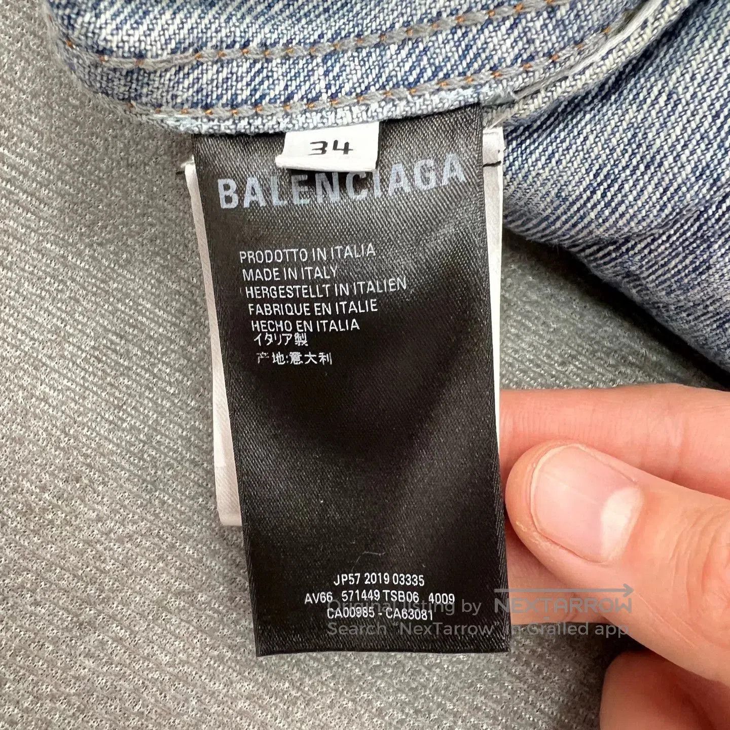 Balenciaga Balenciaga Distressed Rhinestone Logo Denim Jacket. Size XXS / US 00 / IT 34 - 6 Thumbnail