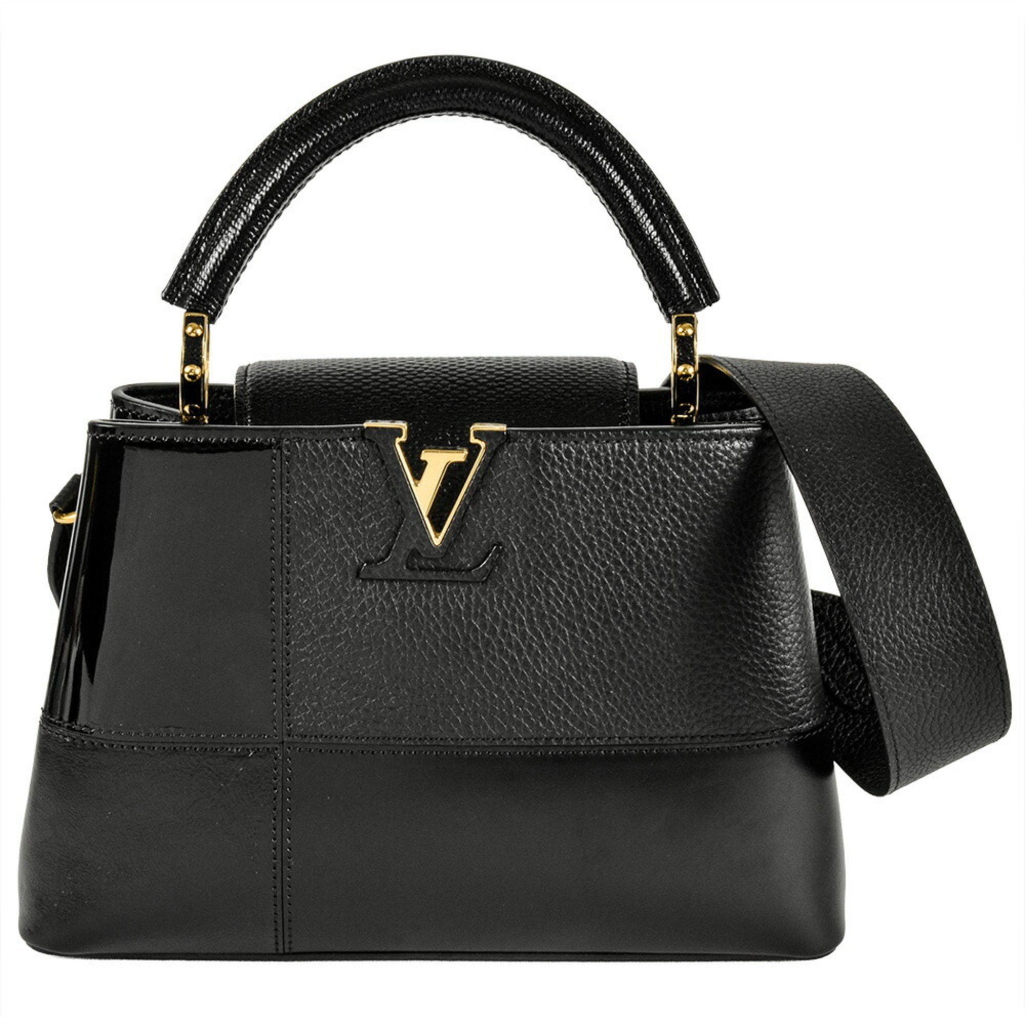 Louis Vuitton Louis Vuitton Capucines BB Handbag Leather Enamel M59269 Black Size ONE SIZE - 1 Thumbnail
