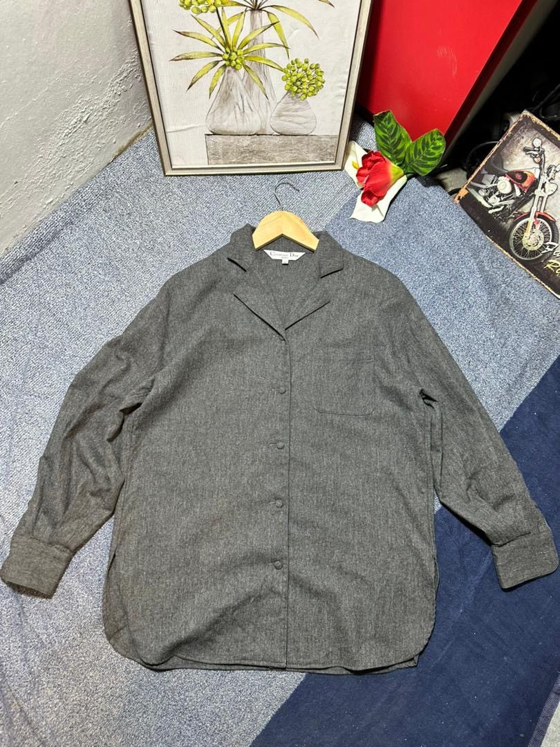 Christian Dior Monsieur Christian Dior Sport Wool Open Collar Shirt Size US M / EU 48-50 / 2 - 1 Thumbnail