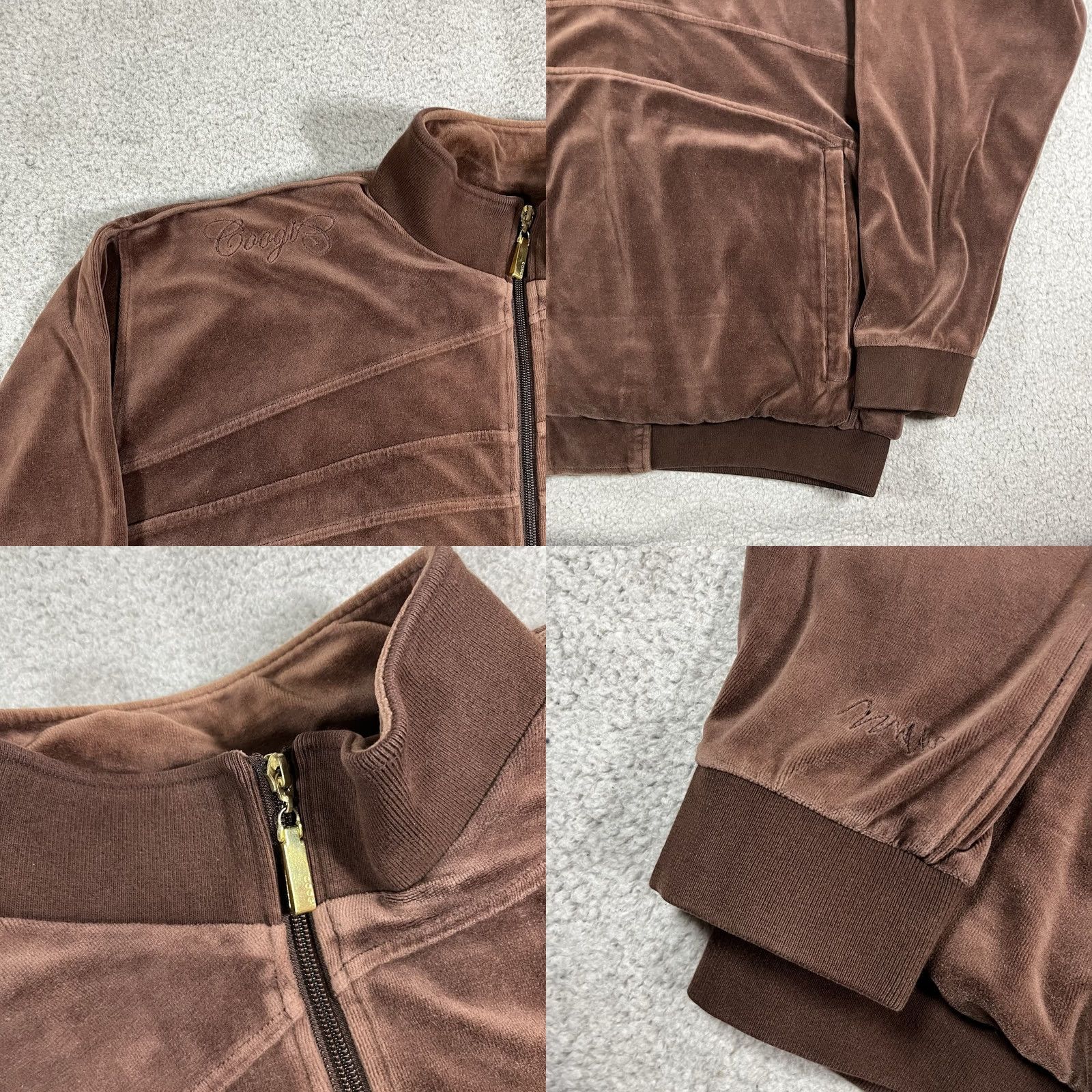 Coogi COOGI Jacket Mens 3XL Brown Full Zip Velour Logo Embroidered 90s Hip Hop Windbreaker Jacket Size US XXL / EU 58 / 5 - 9 Thumbnail