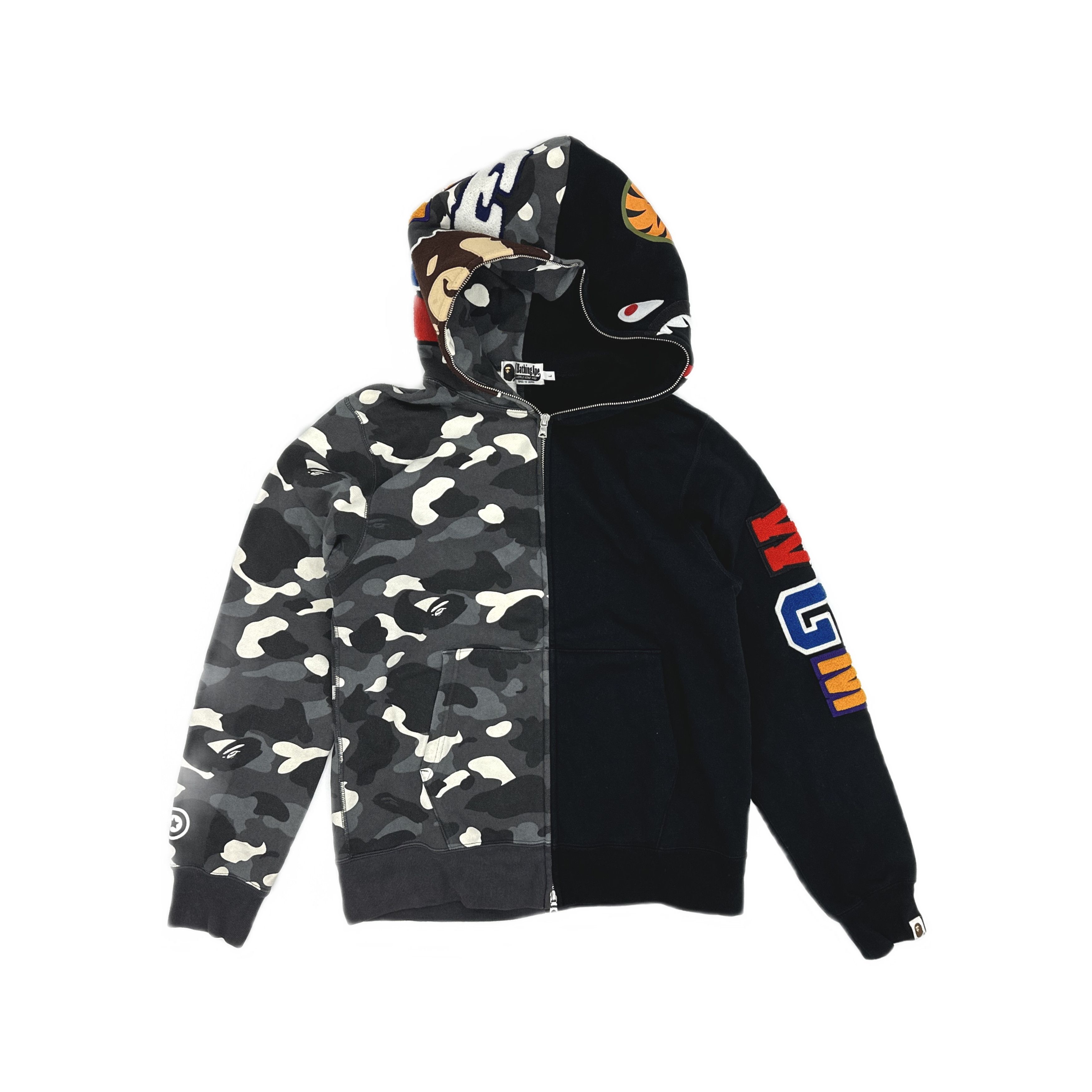 Bape A Bathing Ape Split Camo Full Zip Hoodie Size L Size US L / EU 52-54 / 3 - 1 Thumbnail