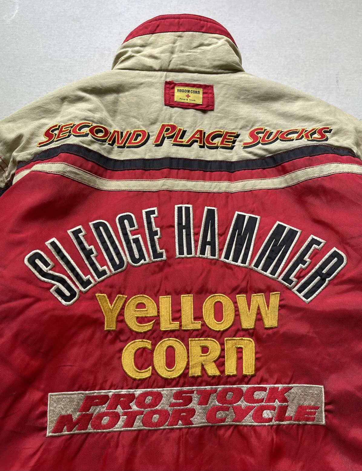 YELLOW CORN 🔥Vtg Yellow Corn Full Patches Nascar Racing Bomber Jacket Size US L / EU 52-54 / 3 - 8 Thumbnail