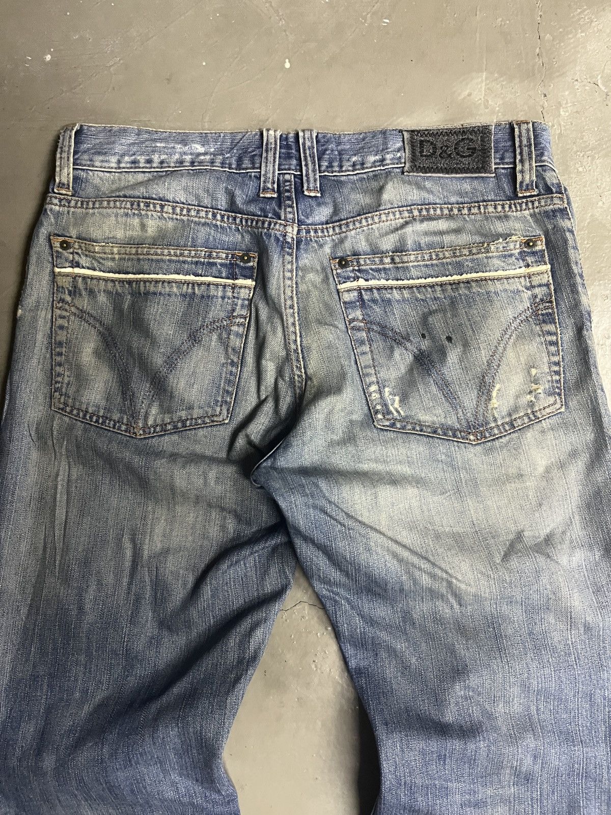 Dolce & Gabbana Vintage D&G Destroyed Mud Wash Patchwork Boro Jeans Size US 36 / EU 52 - 14 Thumbnail