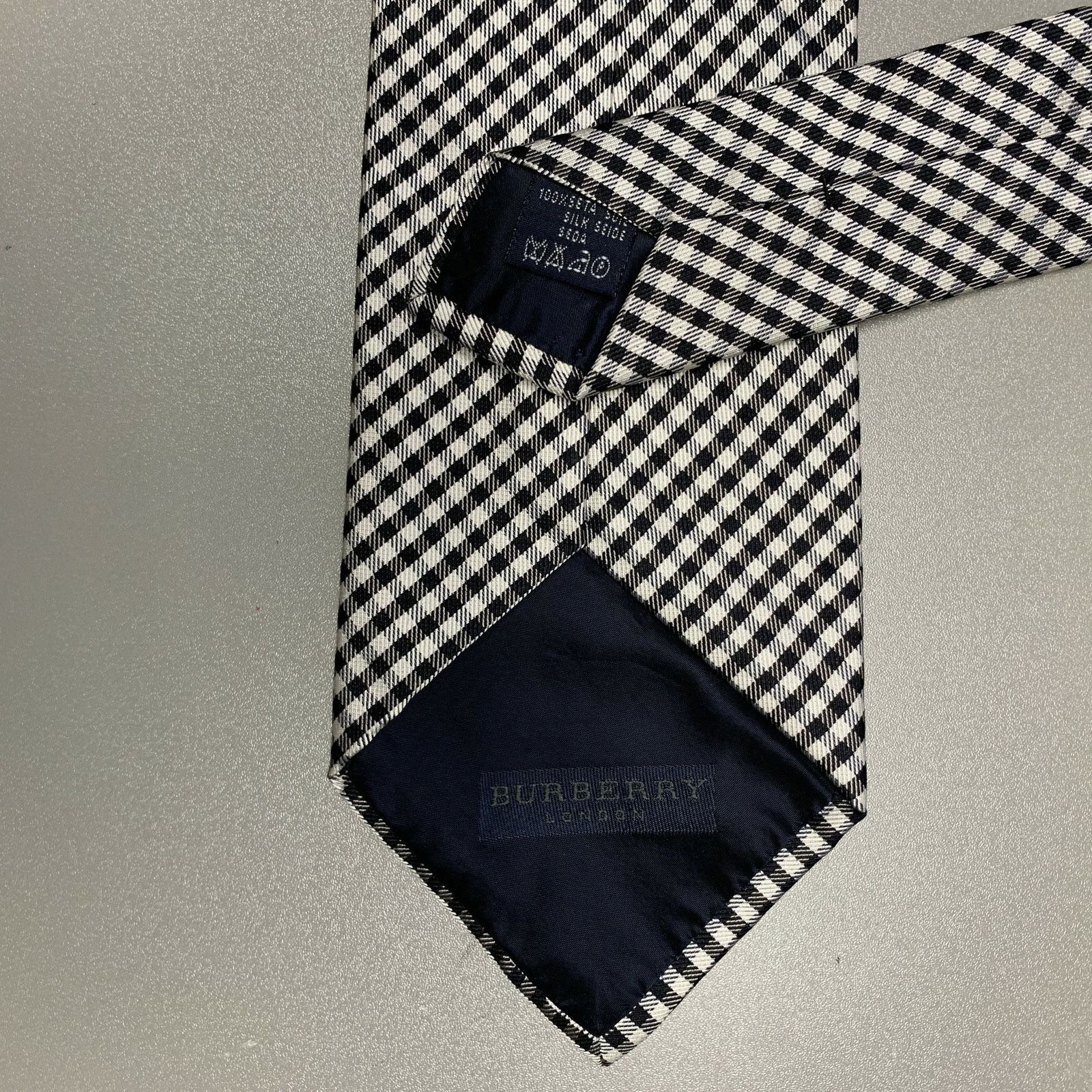 Burberry BURBERRY Black White Gingham Silk Tie Size ONE SIZE - 4 Thumbnail