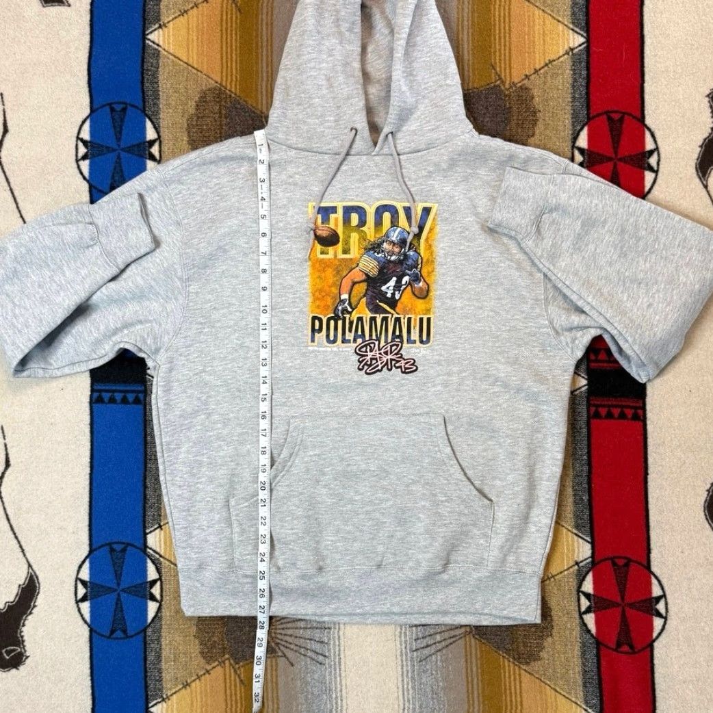 Vintage VINTAGE Troy Palamalu Pittsburgh Steelers Hoodie Sweatshirt L Gray North Creek Traders Hoodie Mens Pullover Long Sleeve Drawstring Sports 2009 Size US L / EU 52-54 / 3 - 6 Thumbnail