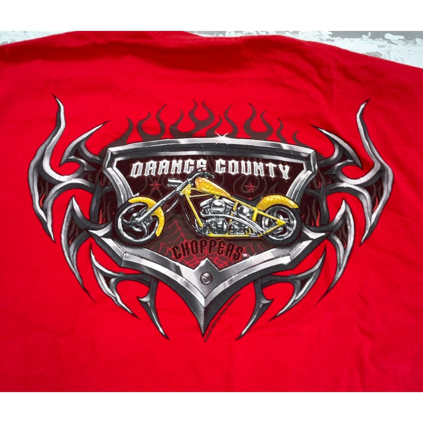 Vintage VINTAGE Orange County Choppers Shirt Men 2XL Red OCC Biker Y2K 2000s Fire Flames Shirt Mens Red Pocket? Size US XXL / EU 58 / 5 - 2 Thumbnail