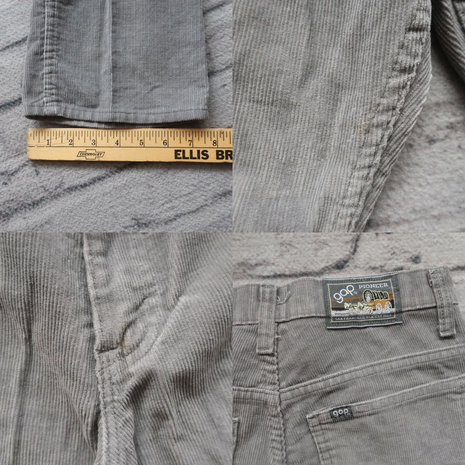 Gap Vintage Gap Pioneer Corduroy Boot Cut Pants Mens 28 Grey Jeans 70s Size US 28 / EU 44 - 8 Thumbnail
