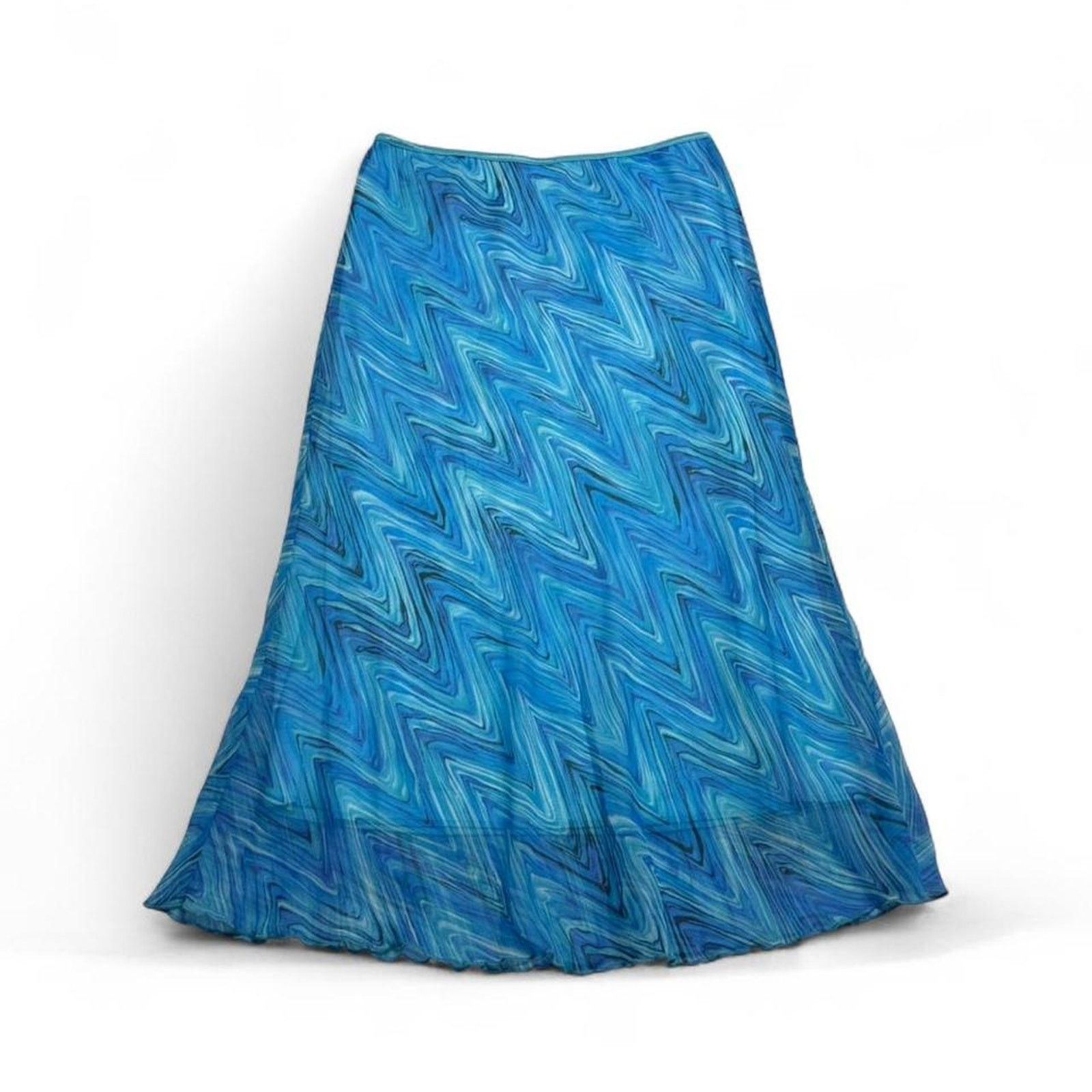 Other Wrapper 2000s Y2K Maxi Fairy core skirt blue pattern size L Size 34" / US 12 / IT 48 - 4 Thumbnail