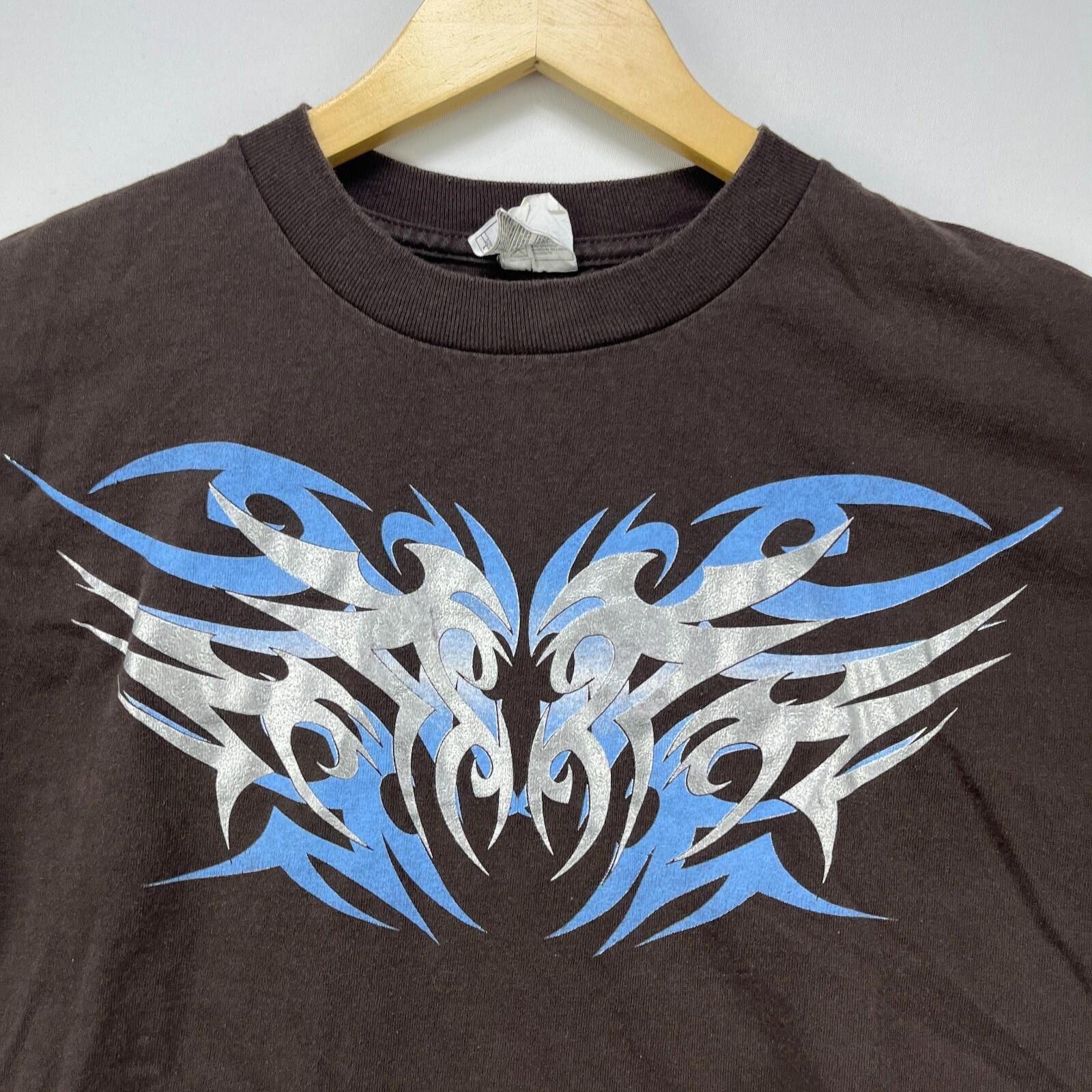 Vintage Vintage Y2K Tribal Graphic T-Shirt Blue Flames XS Skater Size US M / EU 48-50 / 2 - 3 Thumbnail