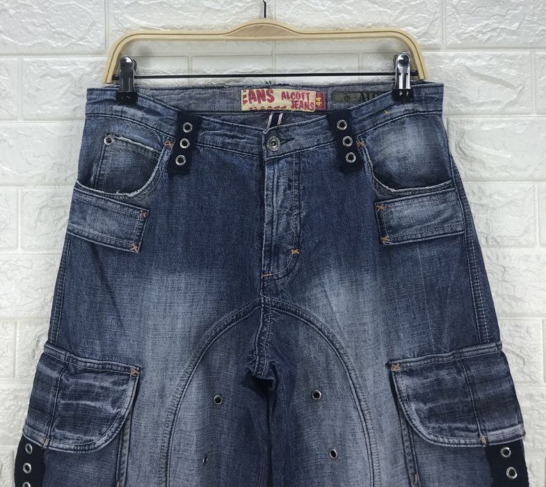 Archival Clothing Japanese Alcott Multi Pocket Cargo Baggy Jeans