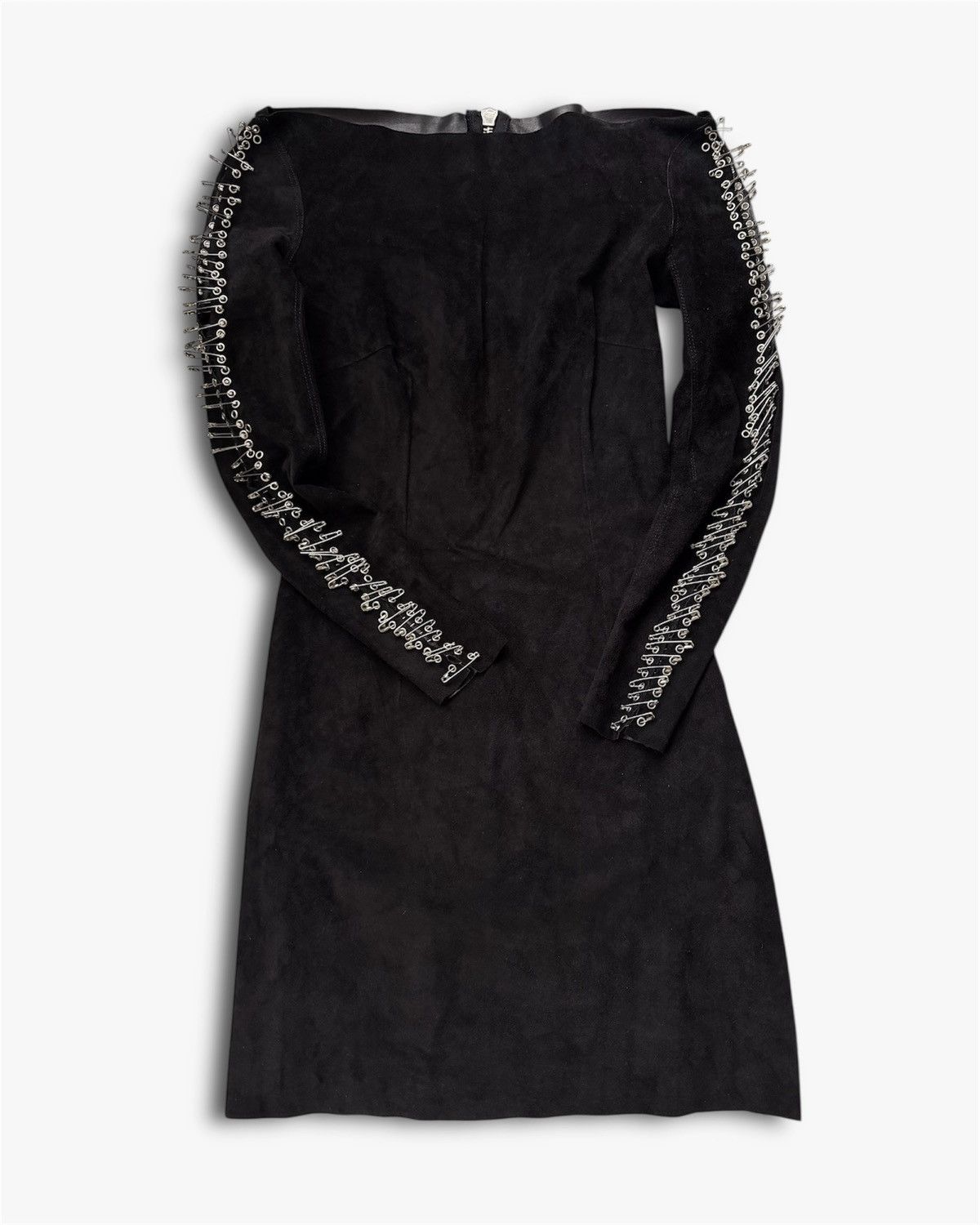 Balmain BALMAIN Decarnin SS2011 Safety Pin Leather Calf Mini Dress Size S / US 4 / IT 40 - 3 Thumbnail
