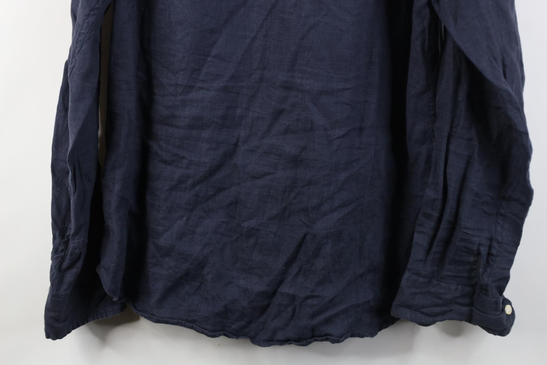 J.Crew J Crew Faded Linen Knit Collared Button Down Shirt Navy Blue Size US M / EU 48-50 / 2 - 15 Thumbnail