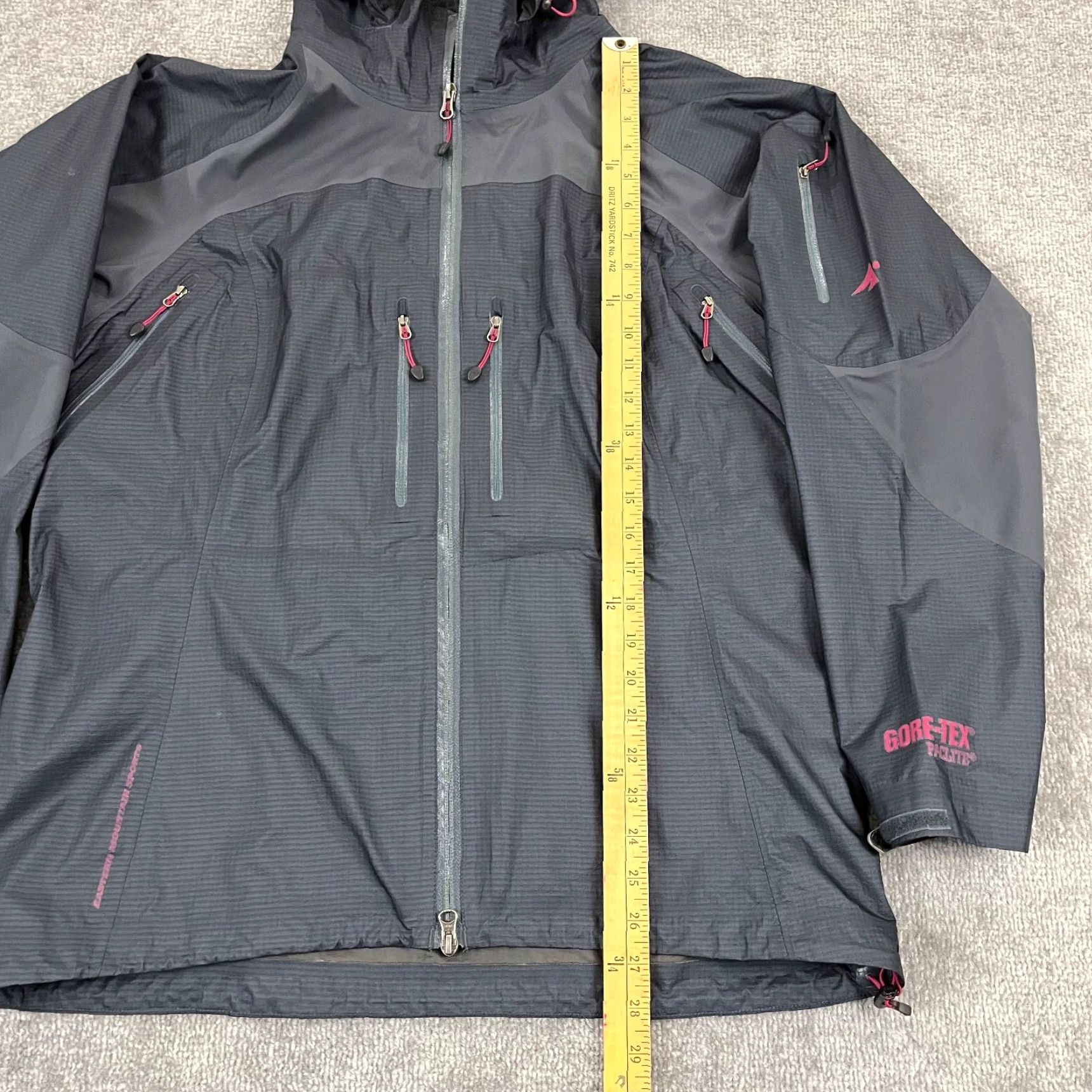 Eastern Mountain Sports EMS Jacket Women Large Gray Goretex Rain Paclite Hooded - Outdoor, Lightweight, Breathable, Zipped Pockets, Athletic Fit, Jacket Size L / US 10 / IT 46 - 7 Thumbnail