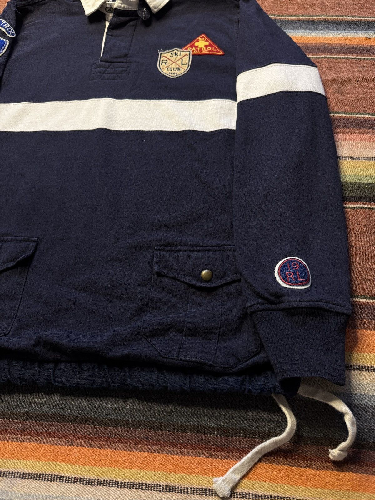 Polo Ralph Lauren × Vintage Vintage Polo Ralph Lauren Thermal Ski Patrol Rugby Polo Size US L / EU 52-54 / 3 - 5 Thumbnail