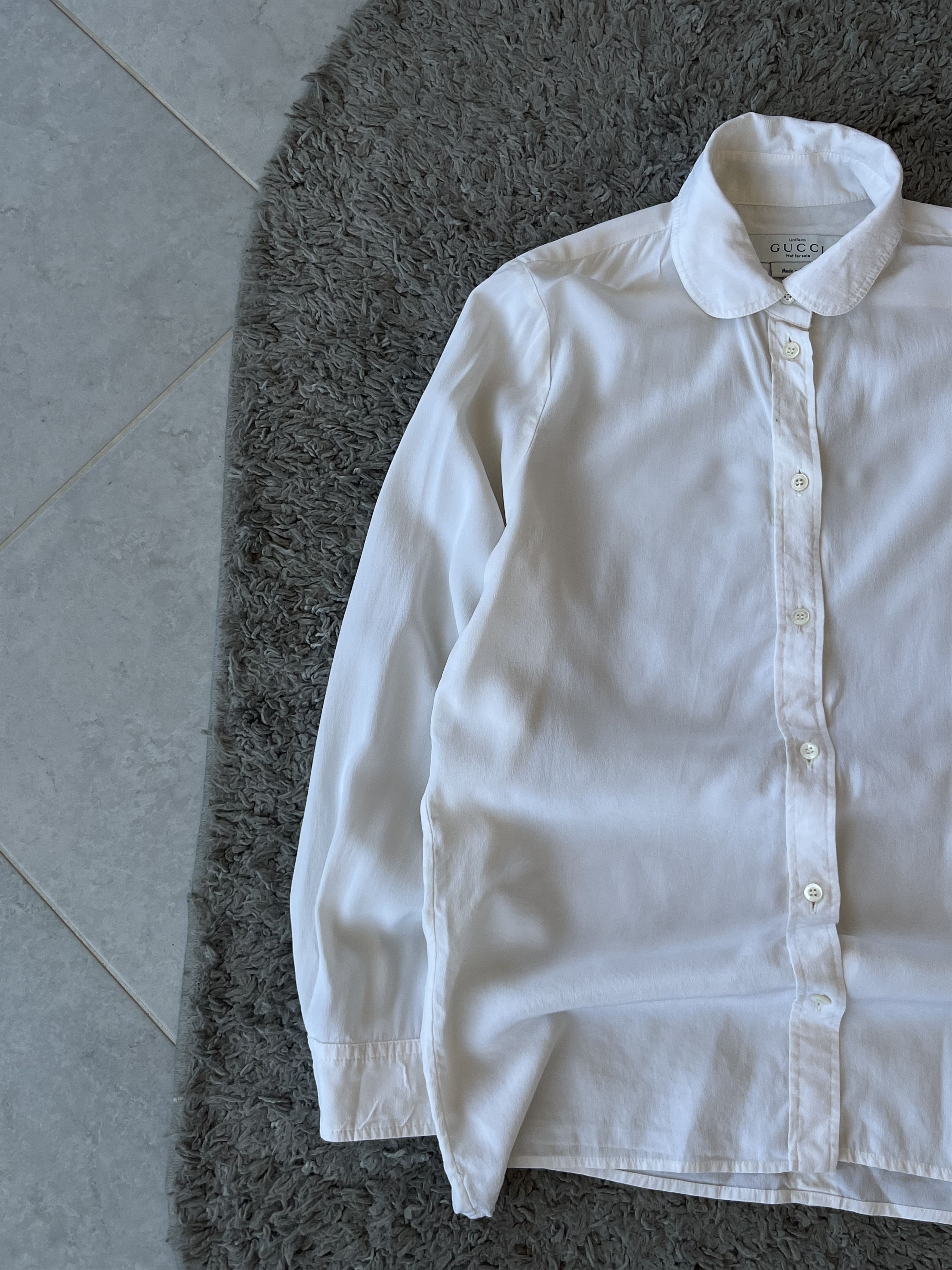 Gucci GUCCI Basic Shirt MADE IN BULGARY 100% Silk White Color Size US S / EU 44-46 / 1 - 3 Thumbnail