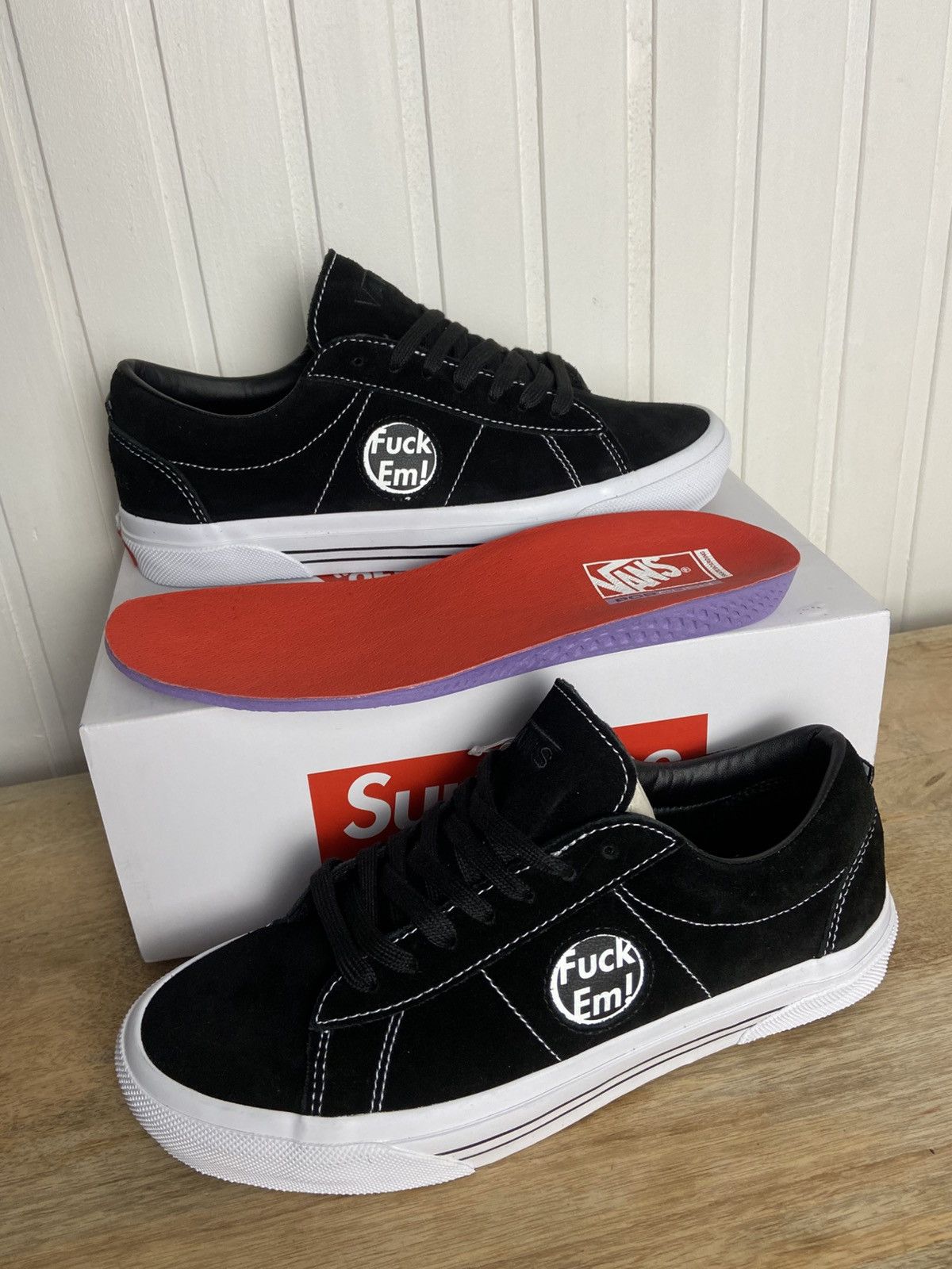 Supreme New Vans Sid Supreme "Fuck Em" Black size 8,5US Size US 8.5 / EU 41-42 - 14 Thumbnail
