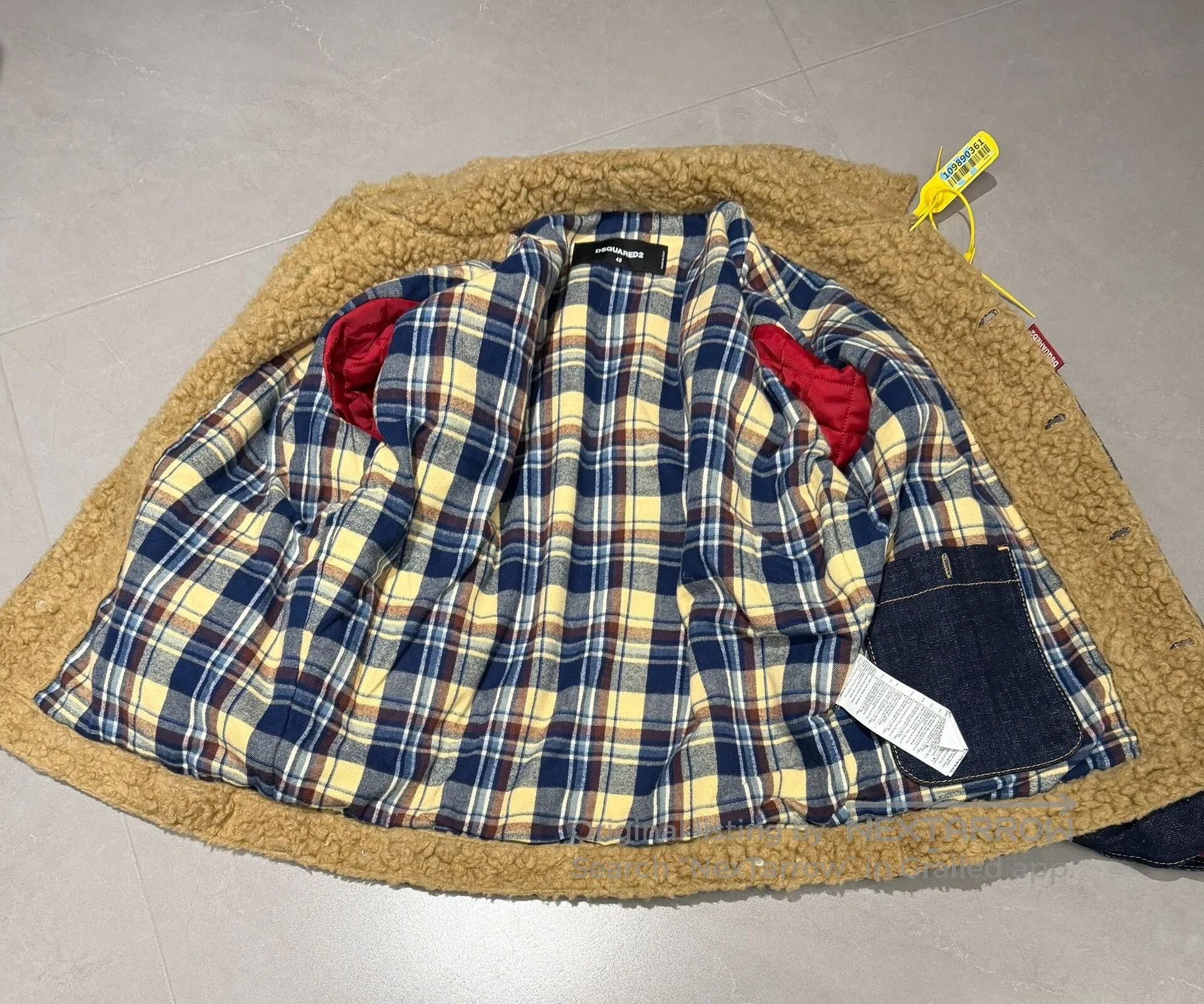 Dsquared2 DSquared2 Men's Lamb Wool Denim Jacket. Size US M / EU 48-50 / 2 - 8 Thumbnail