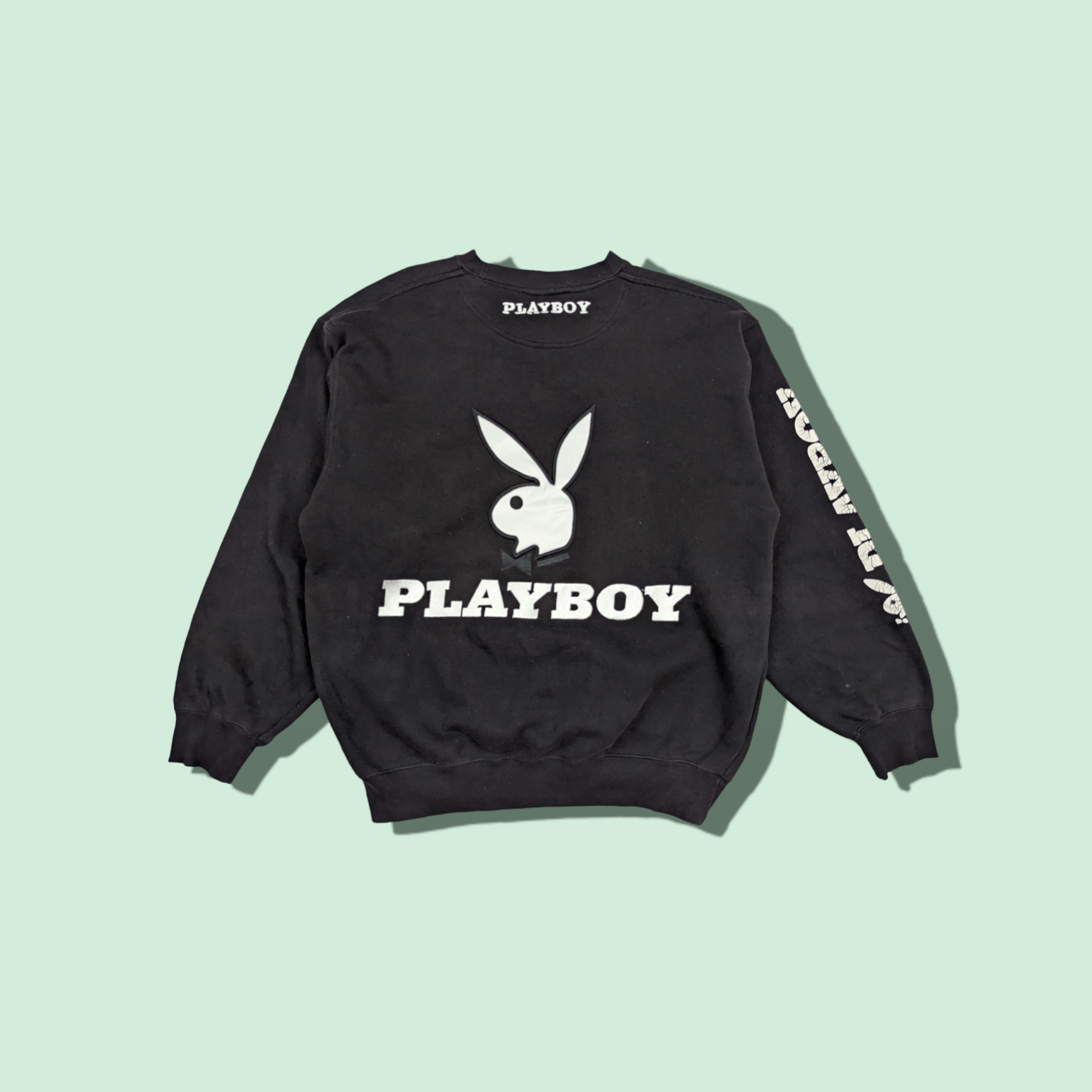 image of Playboy Big Logo Jumper Sweatshirt in Black, Men's (Size XL)