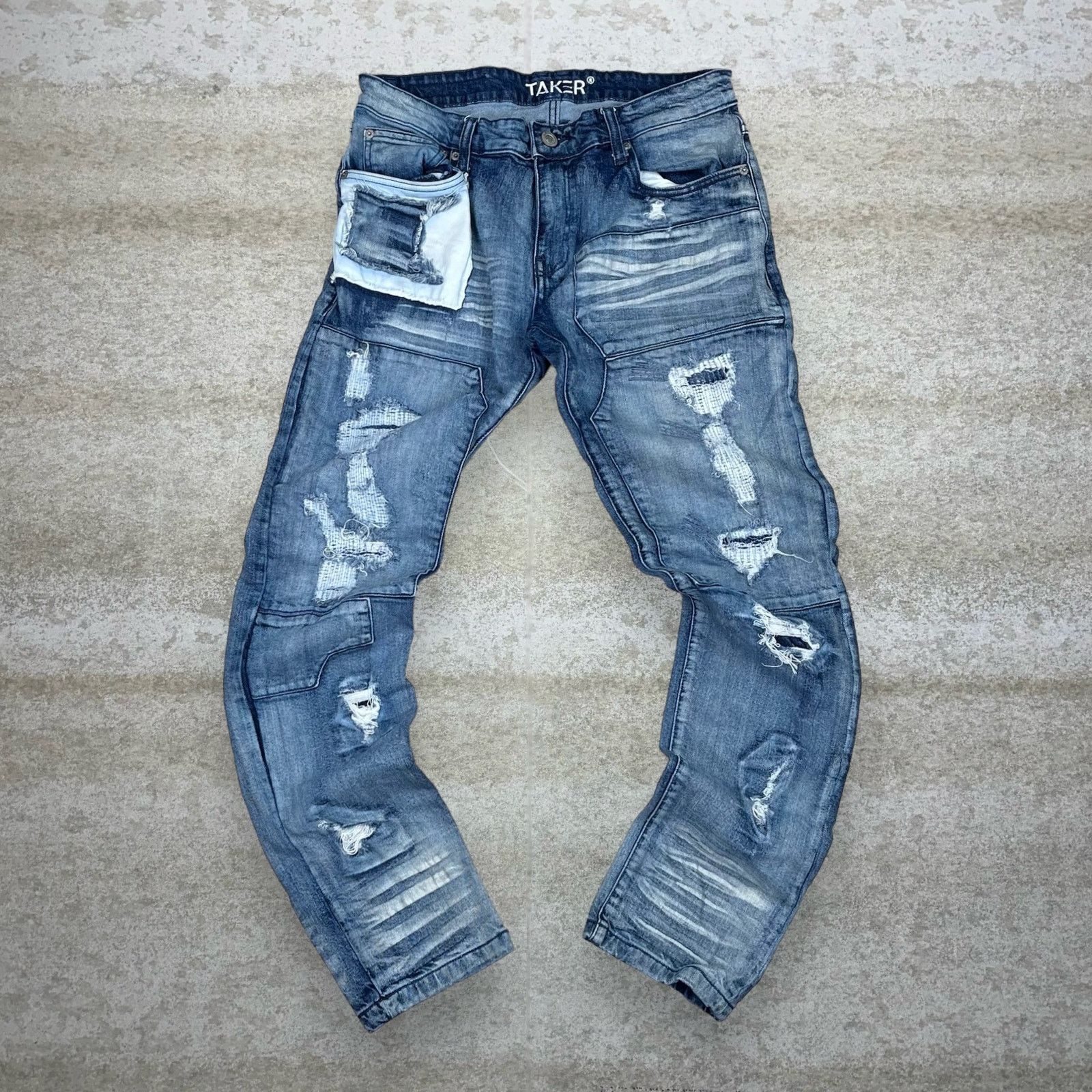Vintage Vintage Y2K Taker Skater Jeans 34x32 Skinny Fit Light Wash Size US 34 / EU 50 - 2 Thumbnail