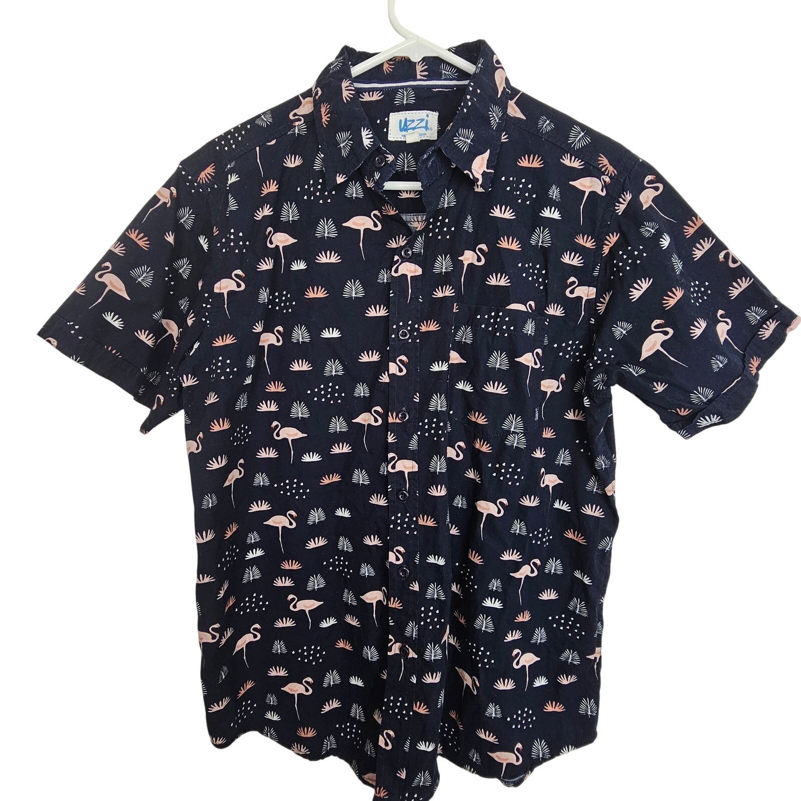 FUZZI Uzzi Amphibious Gear Mens Pink Flamingo Print Shirt Size M Size US M / EU 48-50 / 2 - 1 Thumbnail