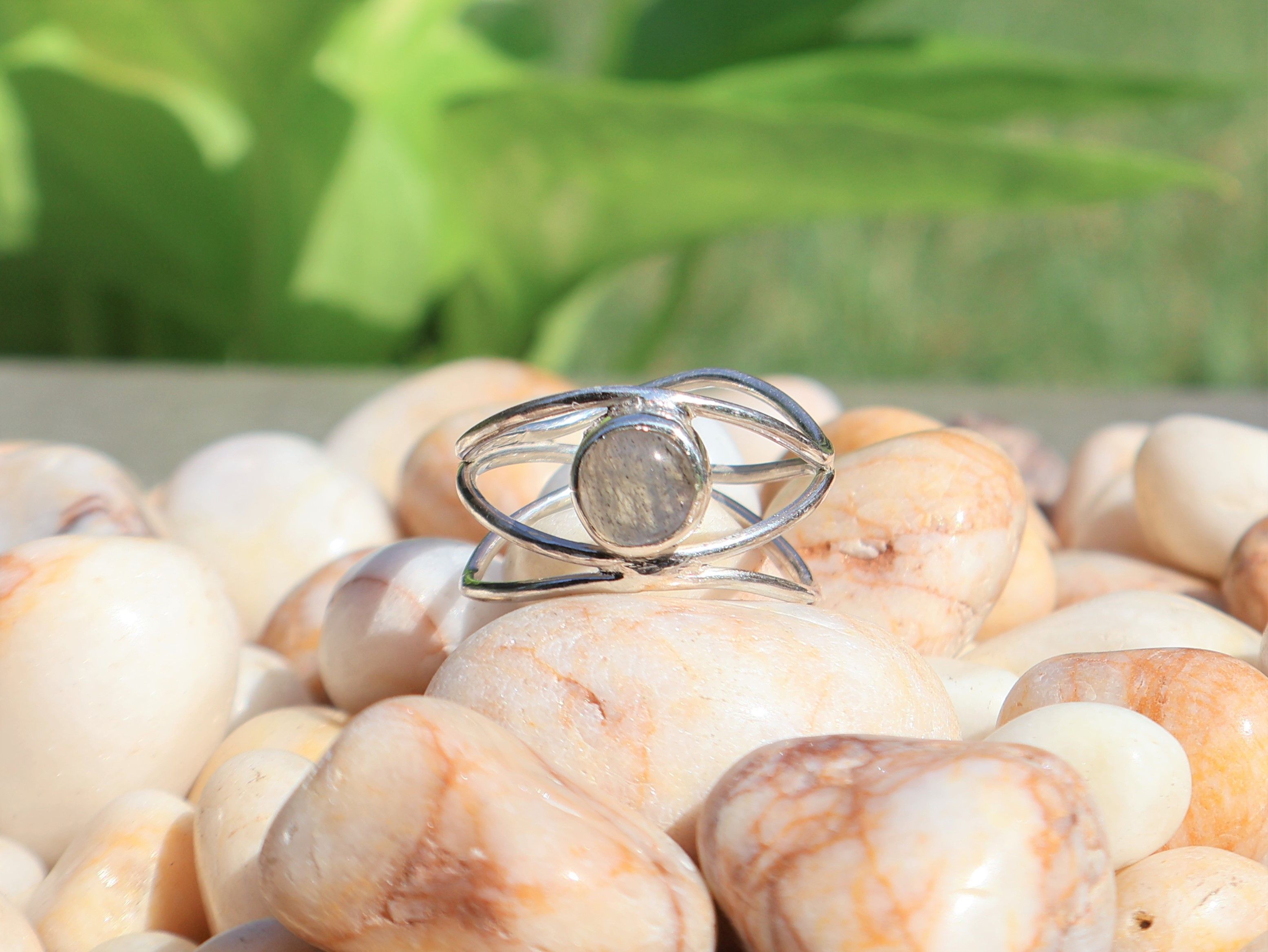 Handmade Labradorite Silver Ring, Sterling Silver Handmade Jewelry, Size ONE SIZE - 2 Thumbnail