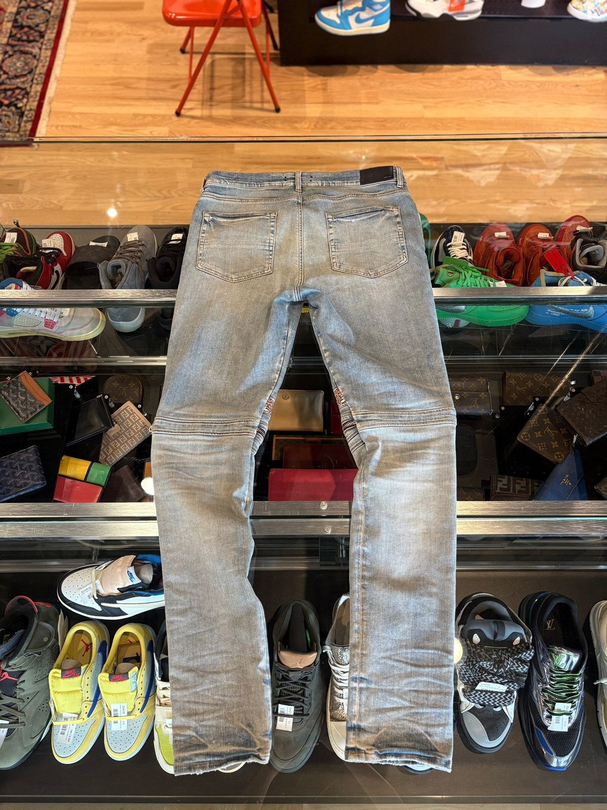 Amiri Amiri Jeans Blue Brown Zipper Size 38 Size US 38 / EU 54 - 2 Thumbnail