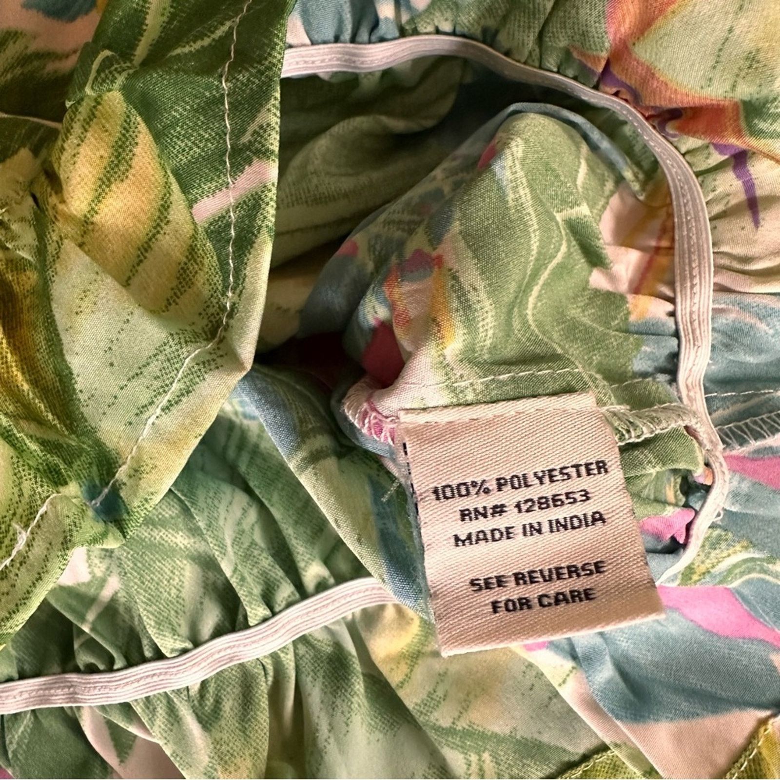 Rachel Zoe Rachel Zoe Tropical Off-the-Shoulder Crop Blouse Green/Blue Size M / US 6-8 / IT 42-44 - 6 Thumbnail