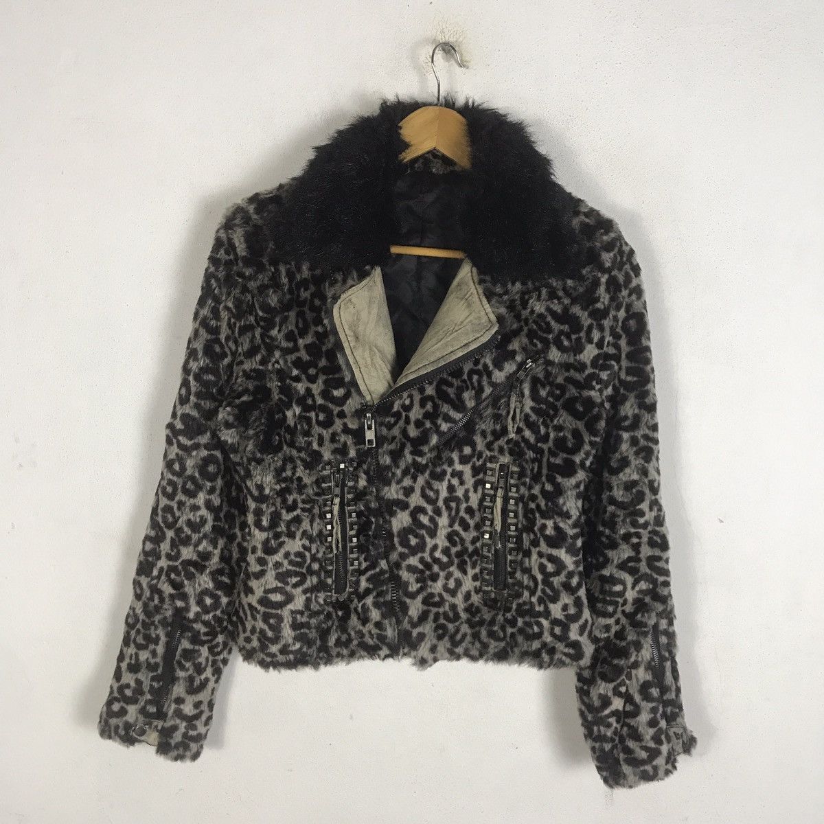 Japanese Brand 🔥Rare🔥JAGURA Faux Fur Leopard Bikers Jacket ISWN LGB ...