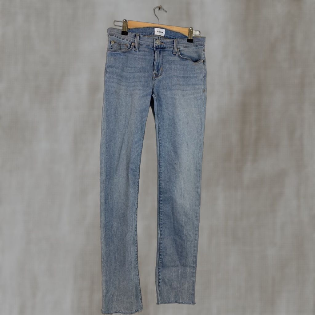 Hudson Hudson Jeans Skinny Crop Dark/Light Wash Denim Womens 27 Inseam 31 Low Rise Blue Regular Size 27 Tally Deep Cuff Size 27" / US 4 / IT 40 - 1 Thumbnail