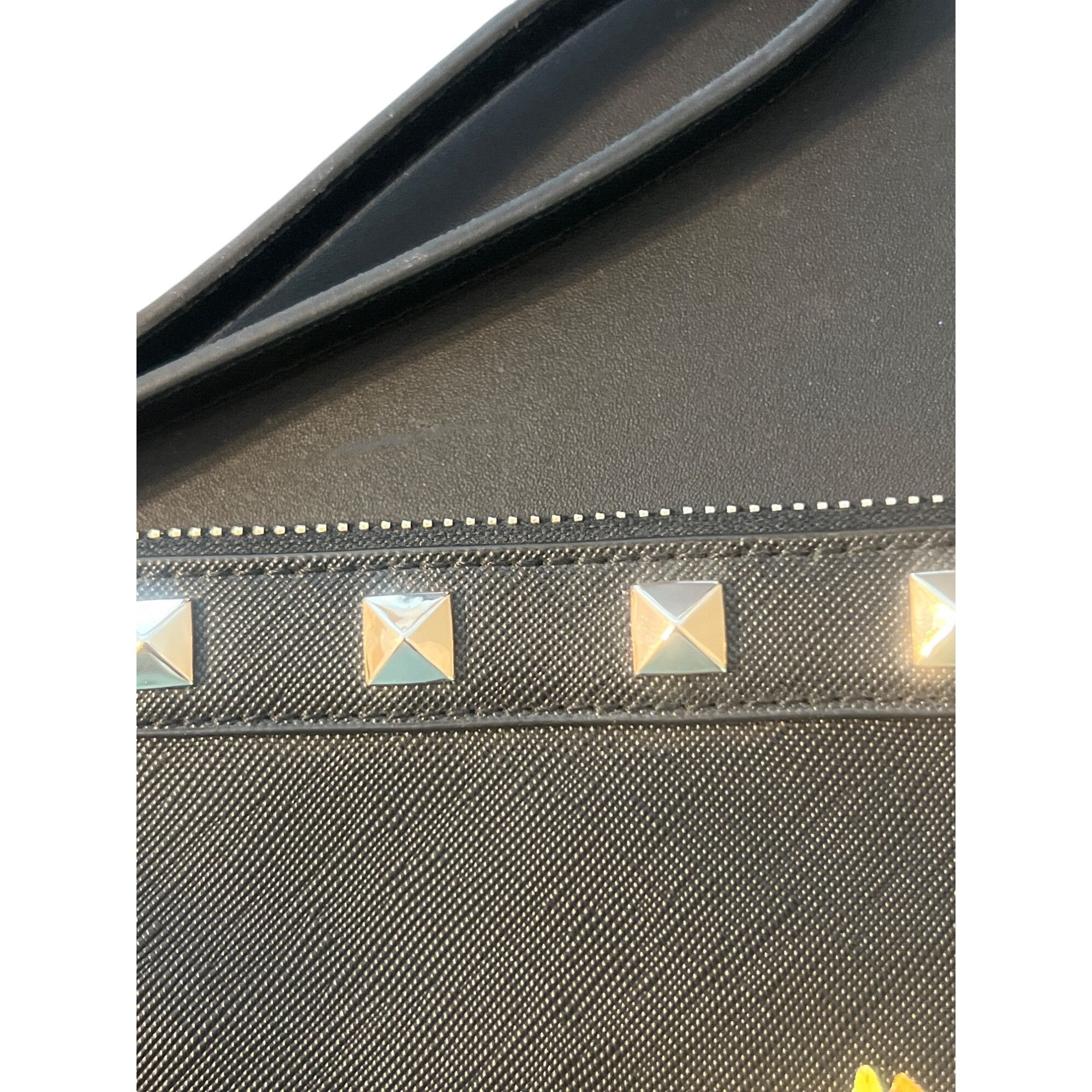 White House Black Market White House Black Market Black Vegan Leather Wristlet Sunflo Size ONE SIZE - 3 Thumbnail